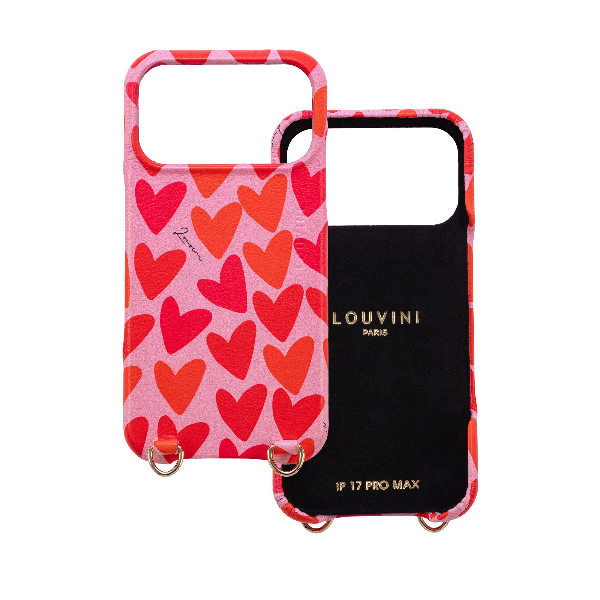 MAX iPhone Leather Case with loops - Hearts