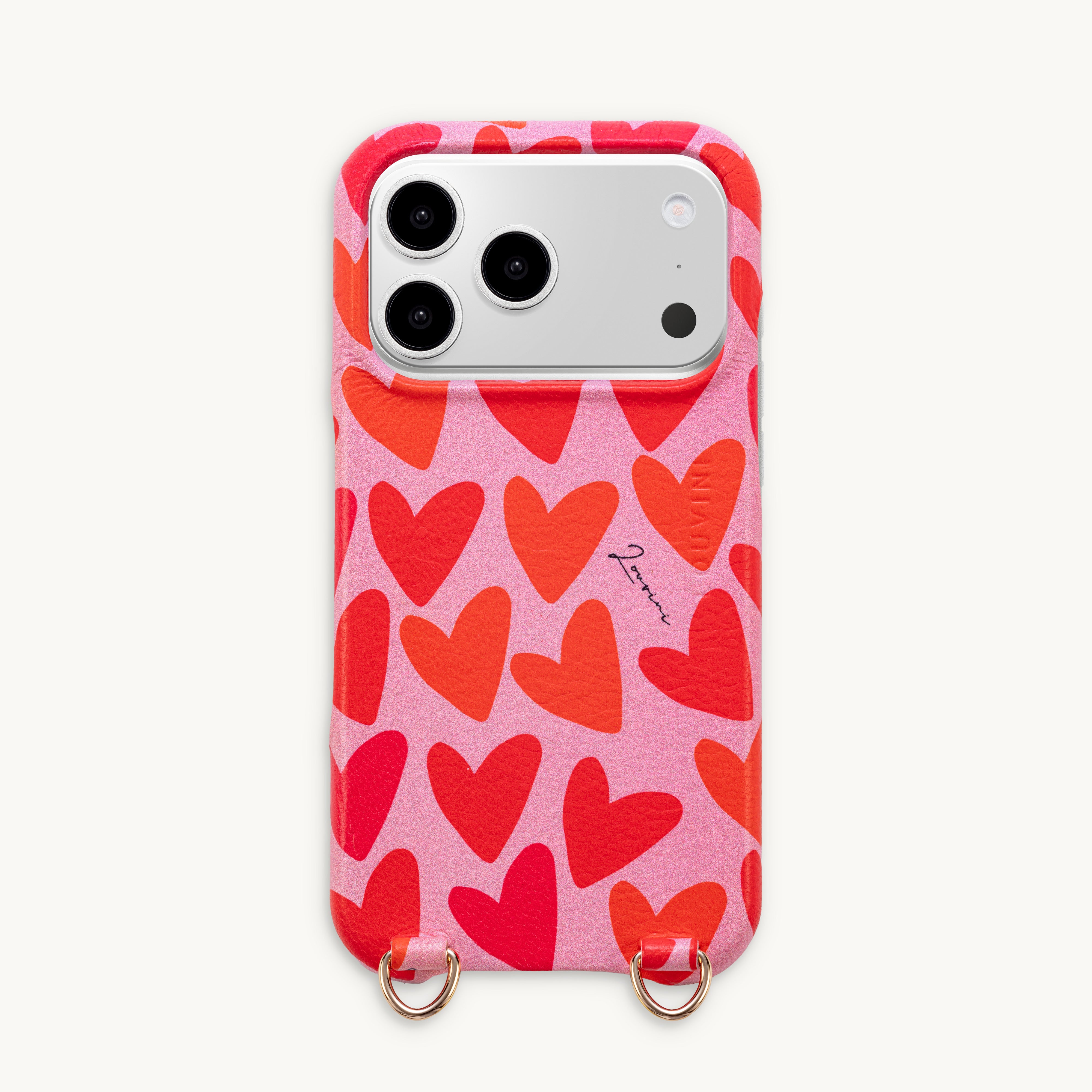 MAX iPhone Leather Case with loops - Hearts
