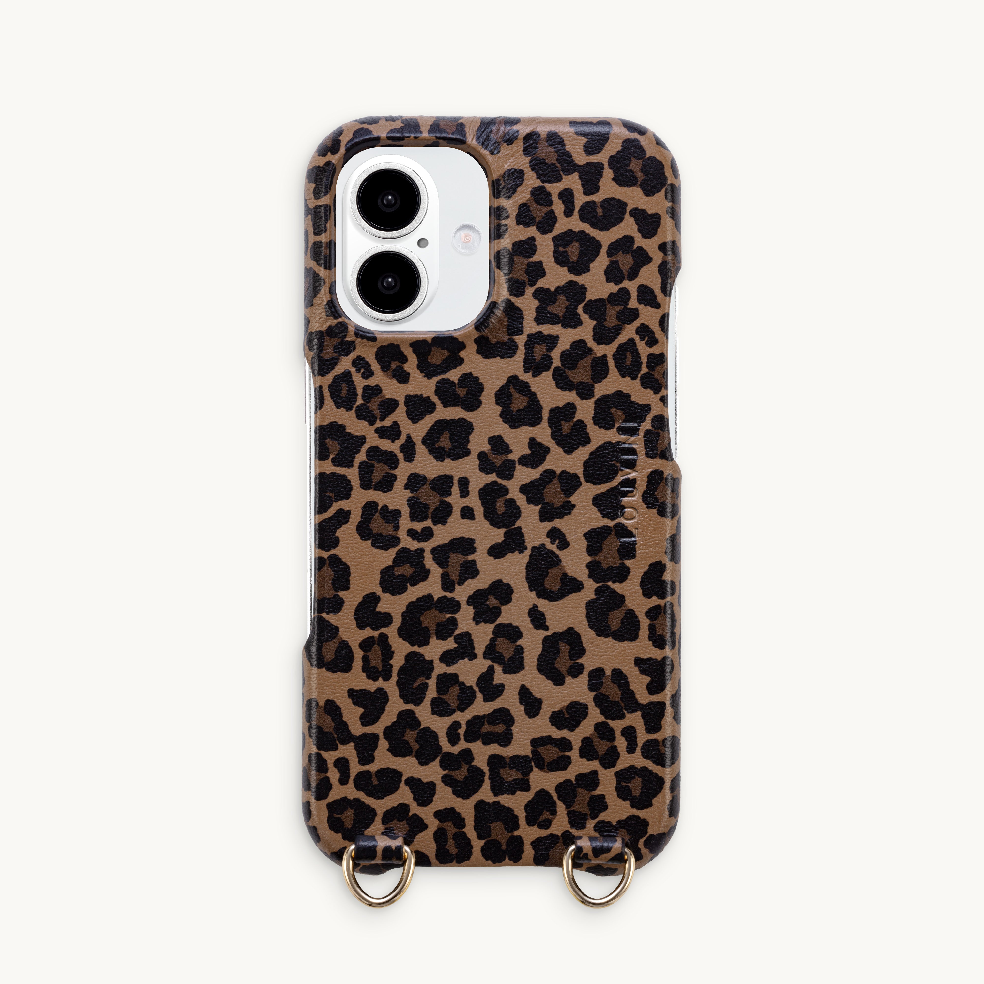 Leather iPhone case with loops and Magsafe MAX - LEOPARD