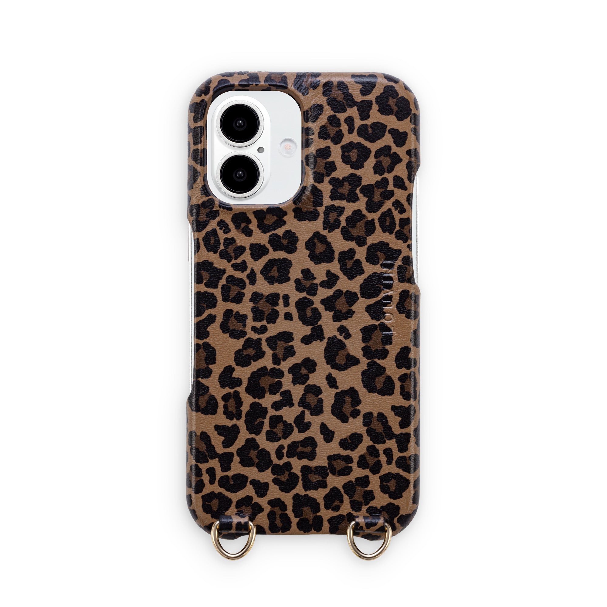 Leather iPhone case with loops and Magsafe MAX - LEOPARD