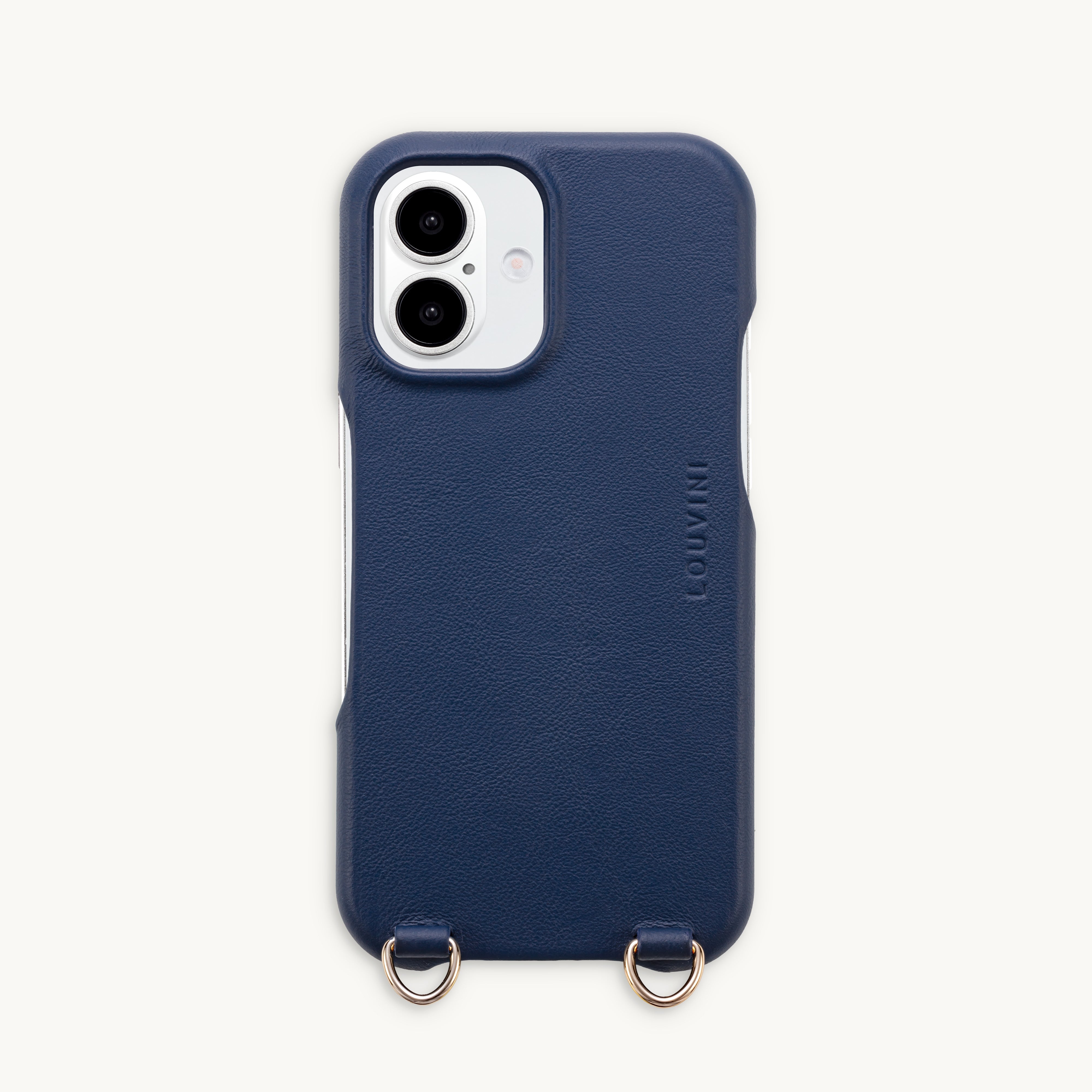 Leather iPhone Case with Loops and MagSafe MAX - NAVY