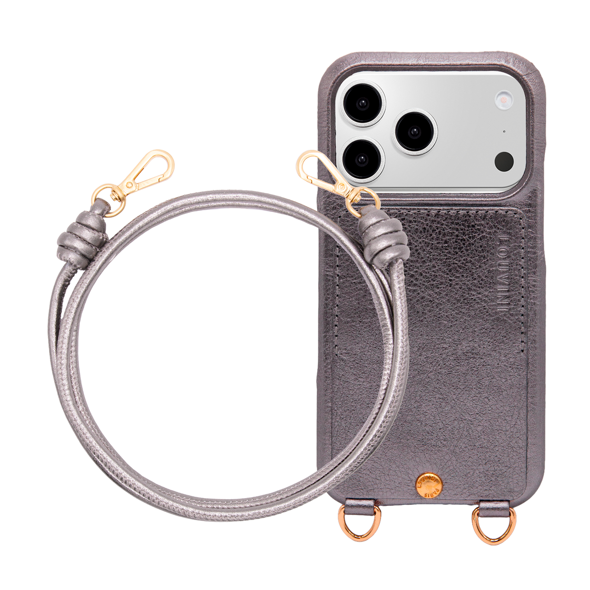 LOU Metallic Charcoal iPhone Case & Cord KATE Charcoal