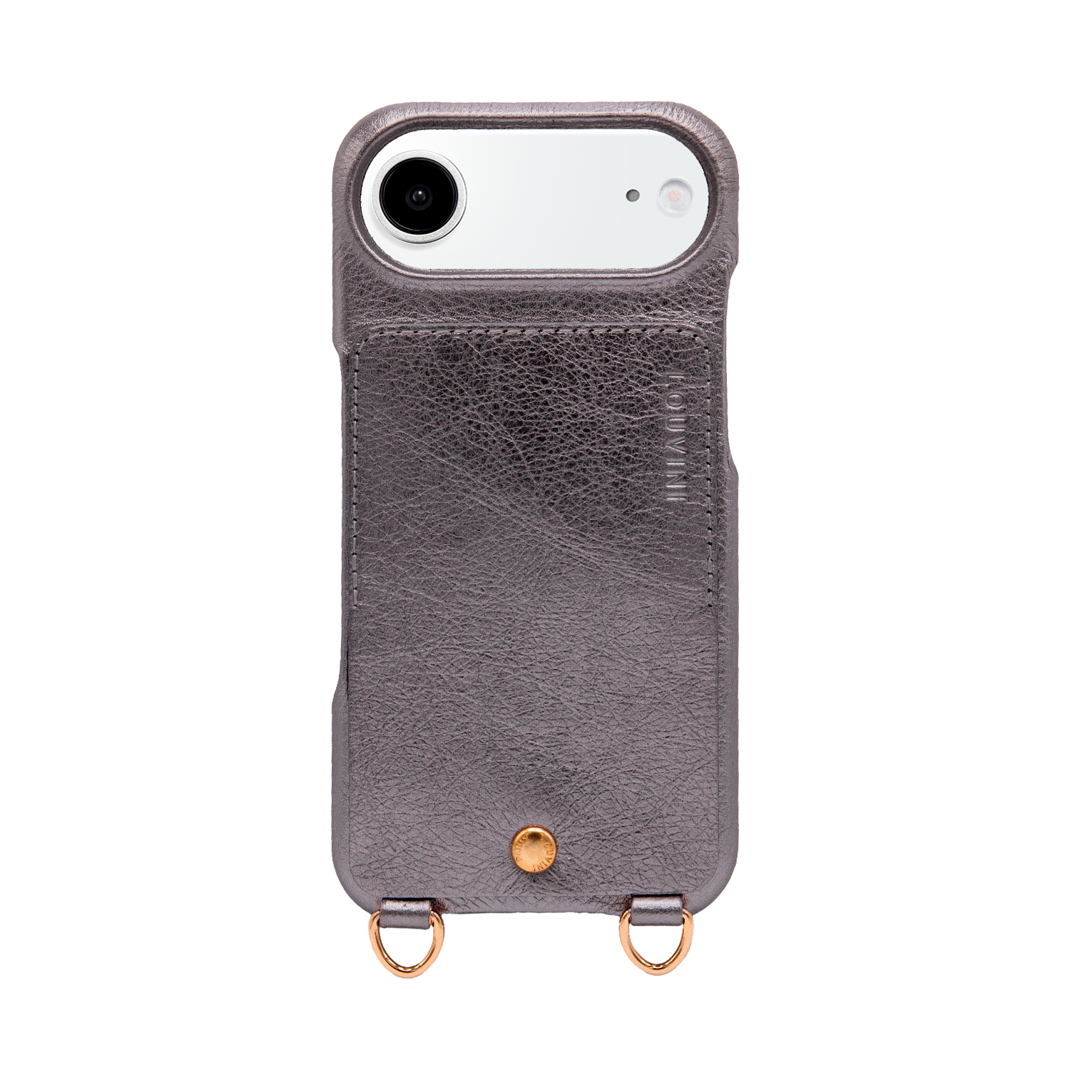 iPhone Leather Case with LOU - METALLIC ANTHRACITE