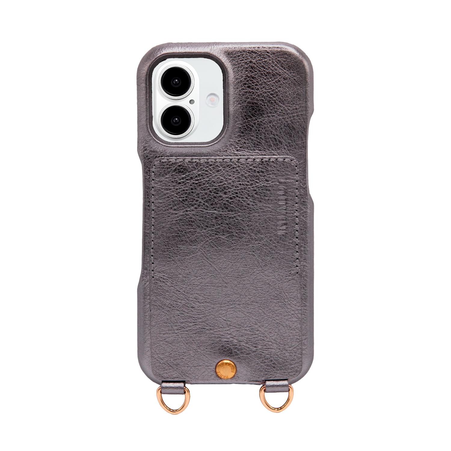 iPhone Leather Case with LOU - METALLIC ANTHRACITE