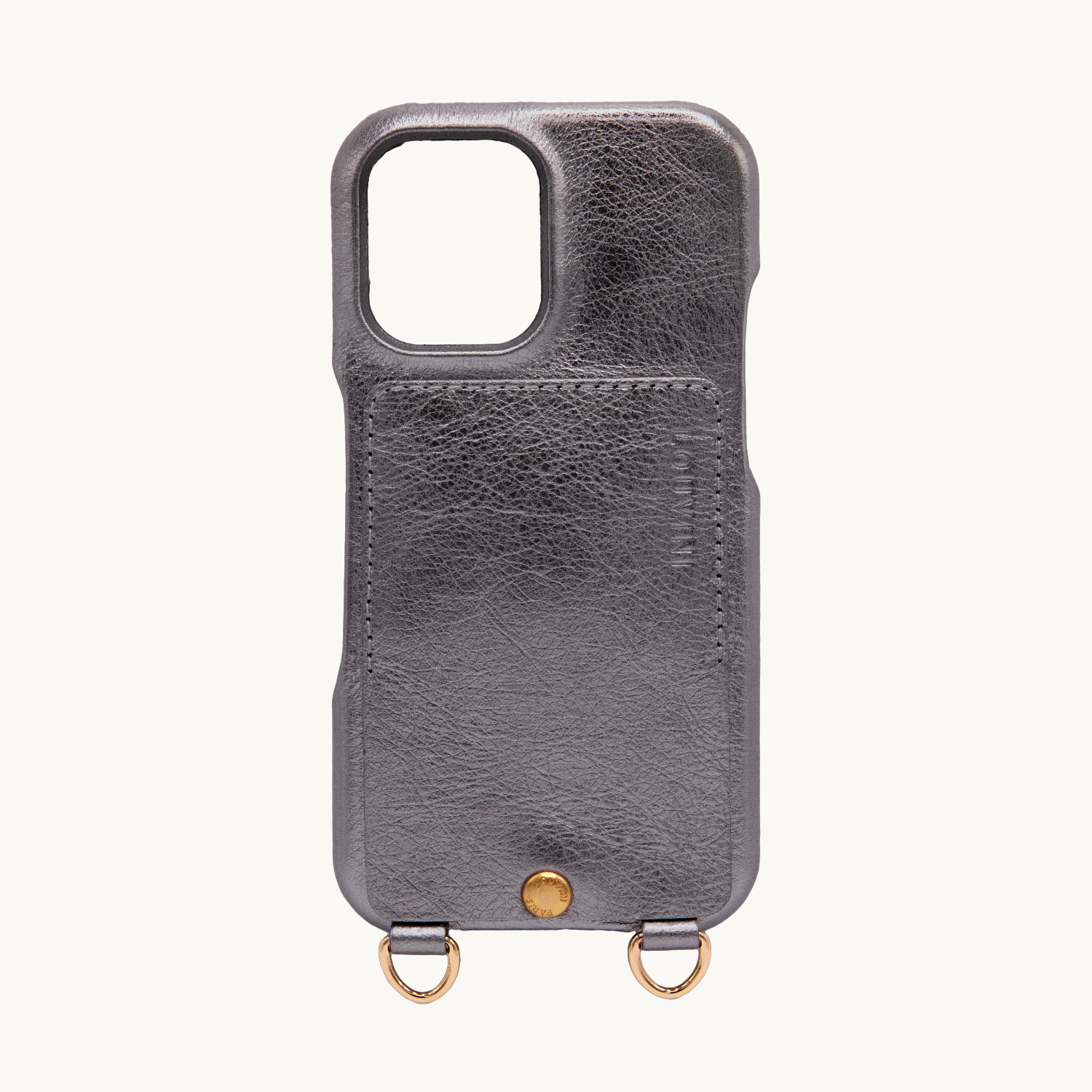 iPhone Leather Case with LOU - METALLIC ANTHRACITE