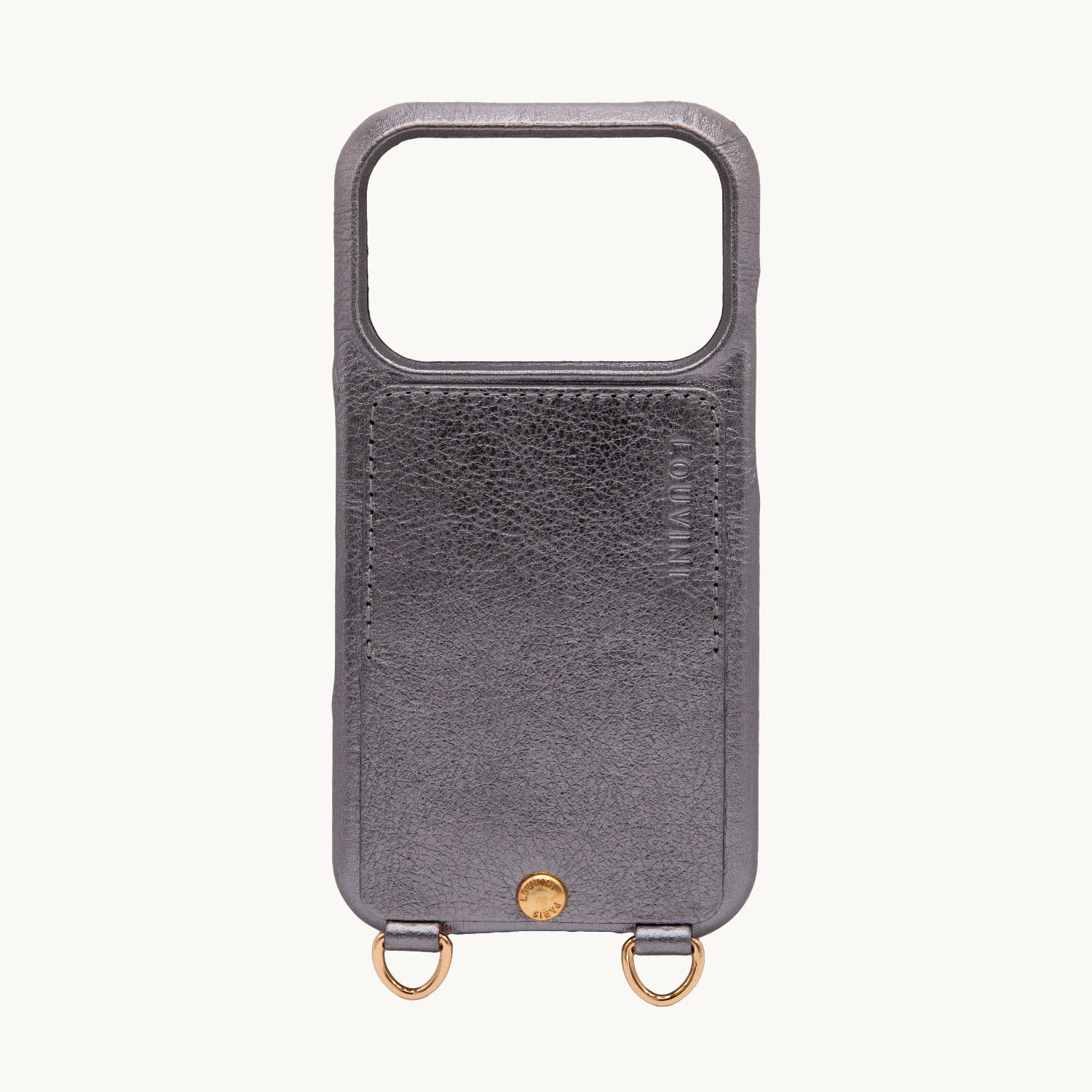 iPhone Leather Case with LOU - METALLIC ANTHRACITE