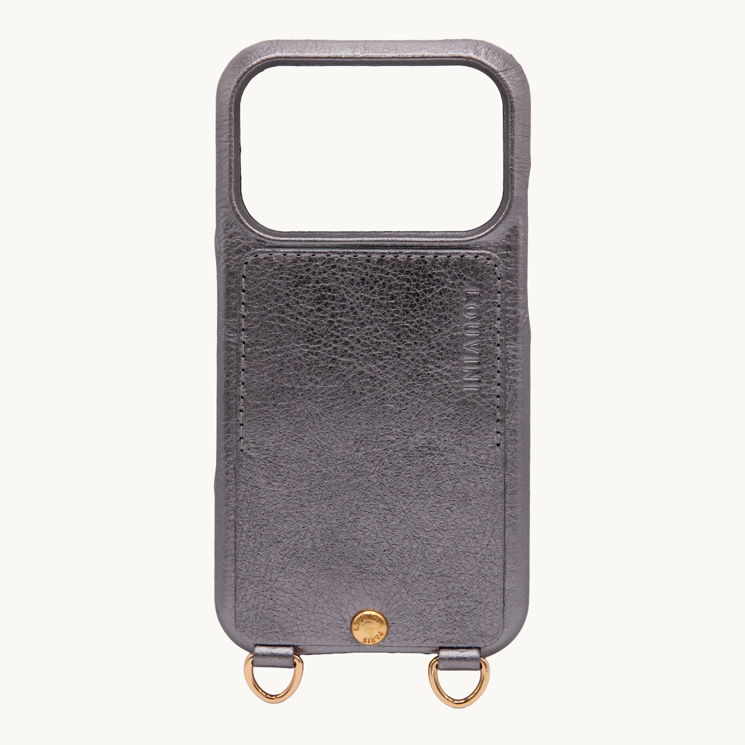 iPhone Leather Case with LOU - METALLIC ANTHRACITE
