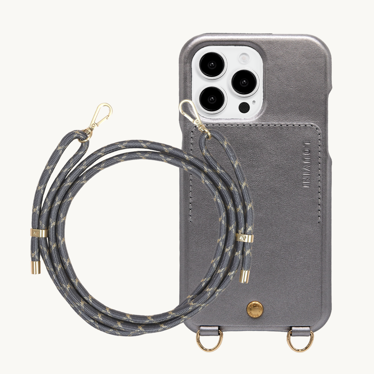ensemble coque iPhone avec étui en cuir et cordon de téléphone