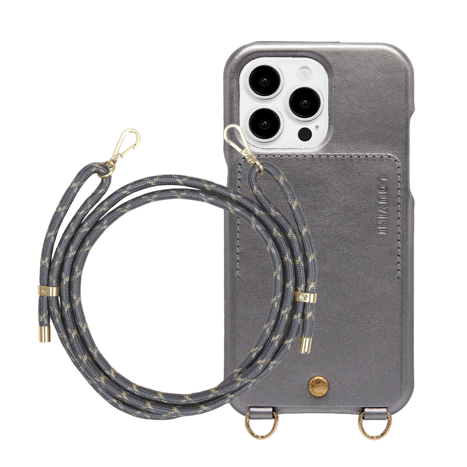 ensemble coque iPhone avec étui en cuir et cordon de téléphone