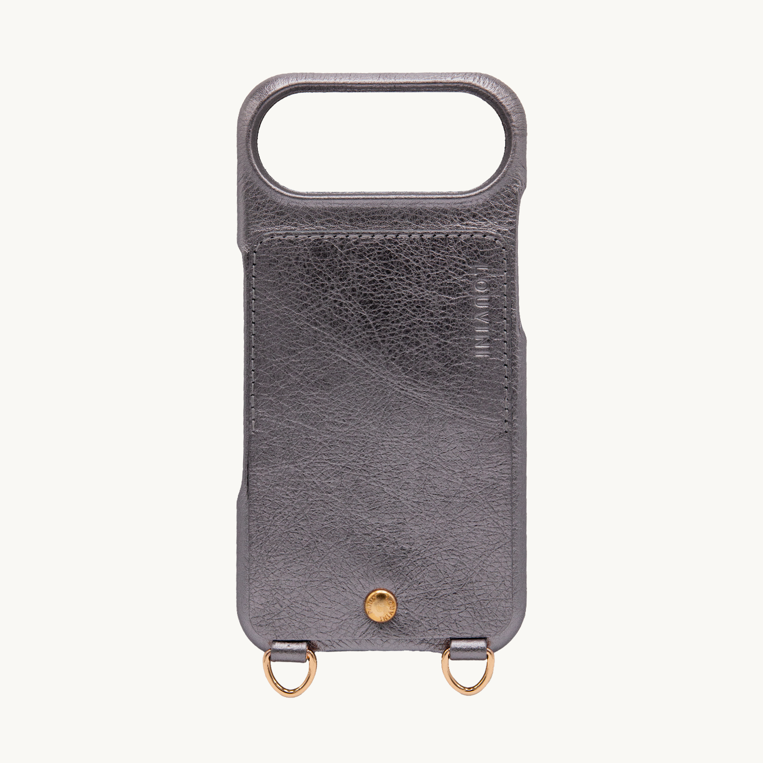 iPhone Leather Case with LOU - METALLIC ANTHRACITE