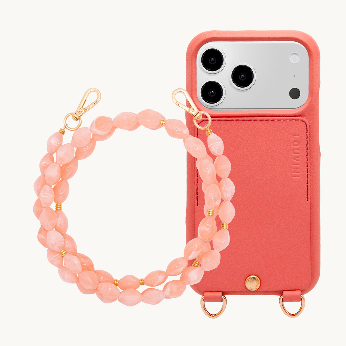 LOU Blush iPhone Case & Chain RITA Coral