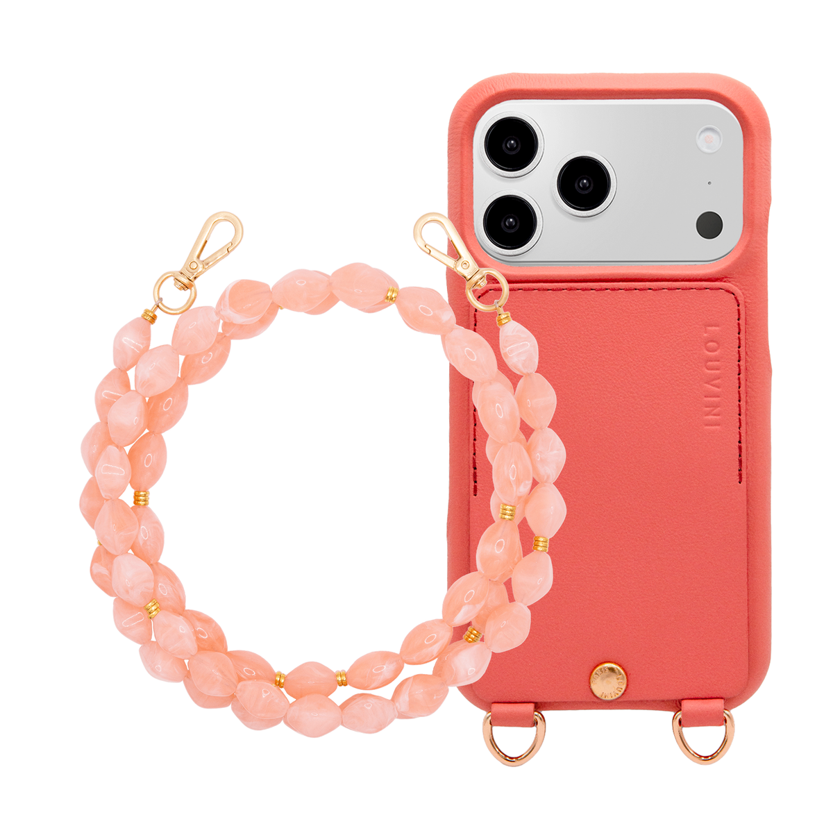 LOU Blush iPhone Case & Chain RITA Coral