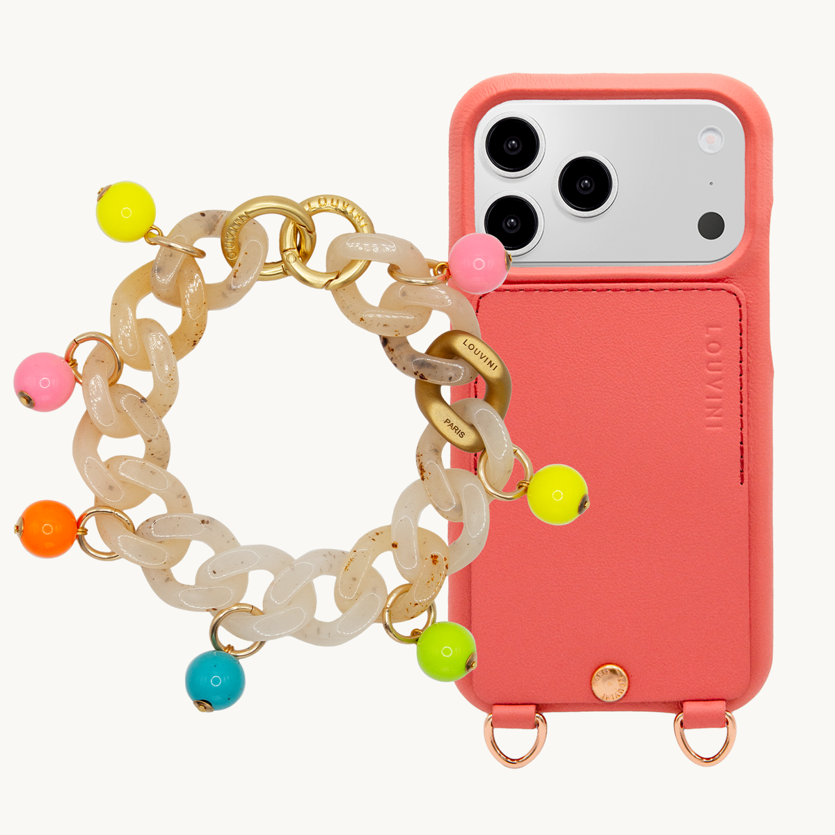 LOU Blush iPhone Case & Bracelet PETIT ZOE CONFETTI Neon