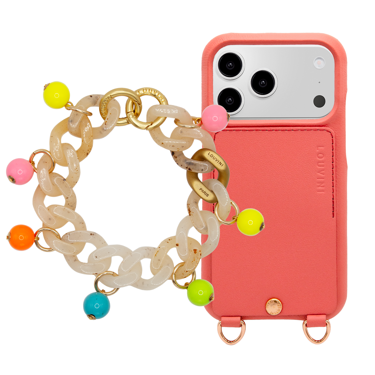 LOU Blush iPhone Case & Bracelet PETIT ZOE CONFETTI Neon