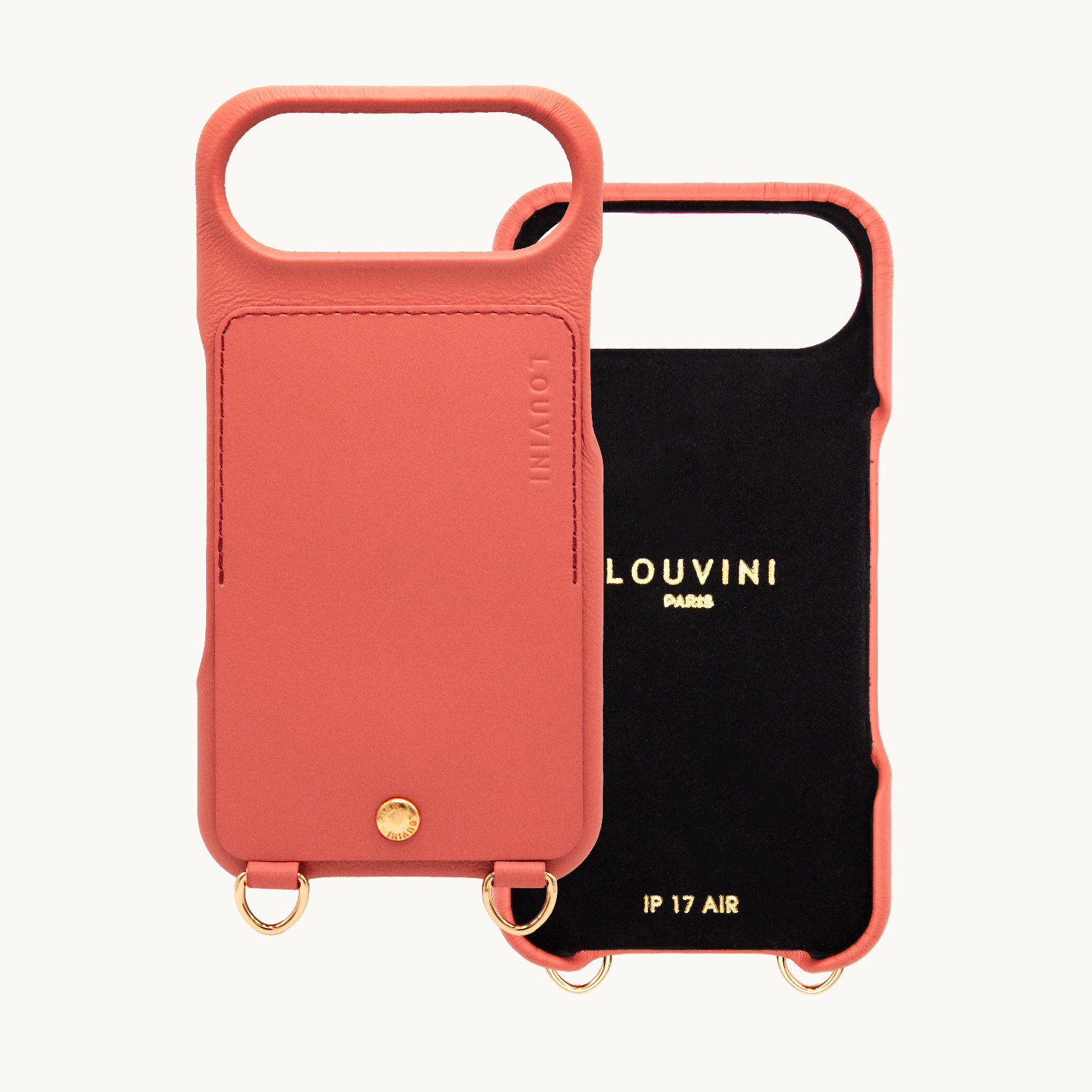 iPhone Leather Case with wallet and loops LOU - BLUSH