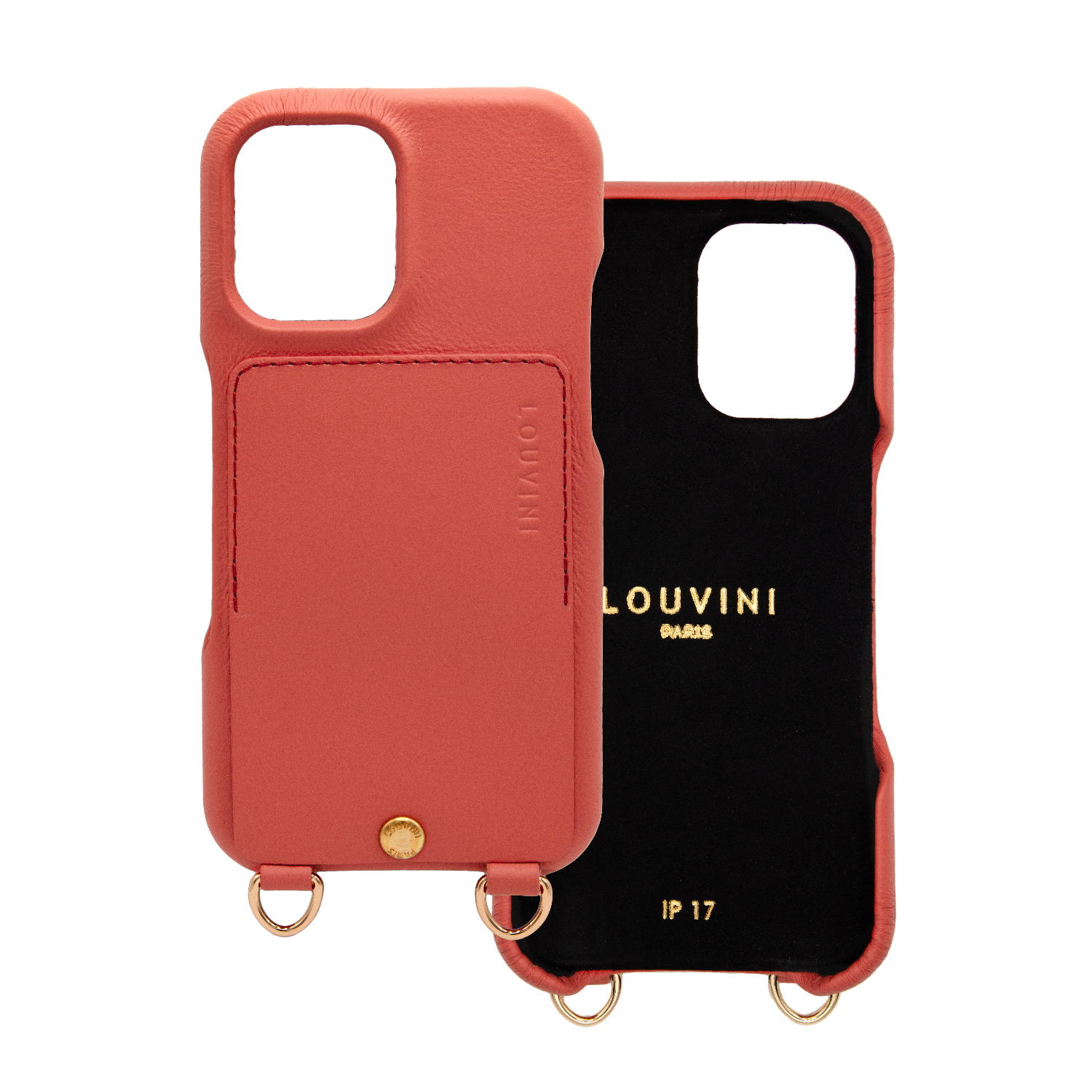 iPhone Leather Case with wallet and loops LOU - BLUSH