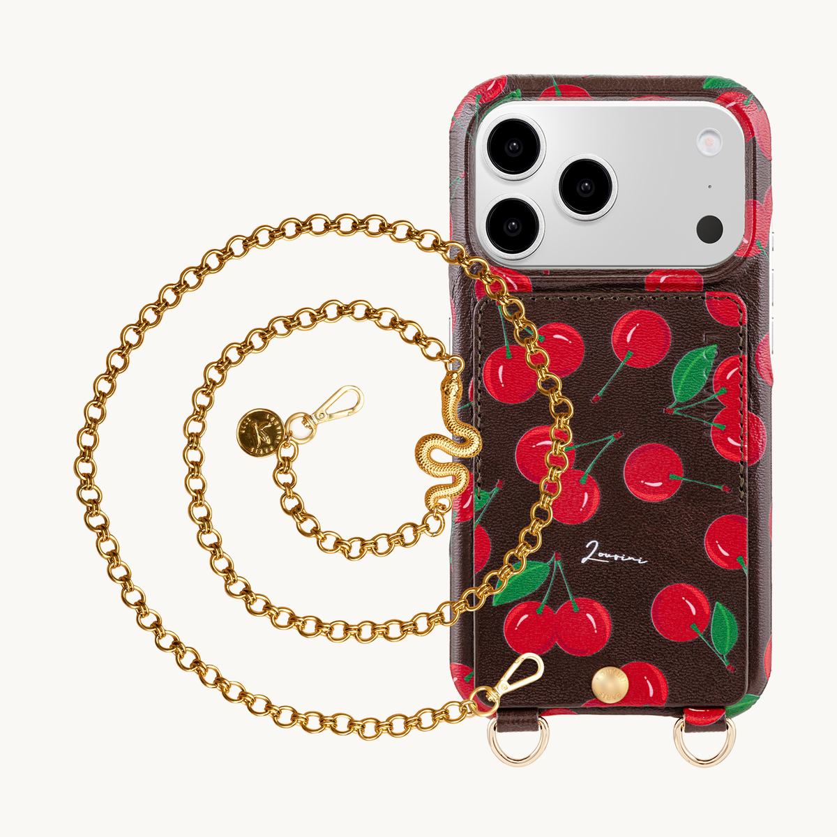 LOU Cherries iPhone Case & Chain DALIA Serpent
