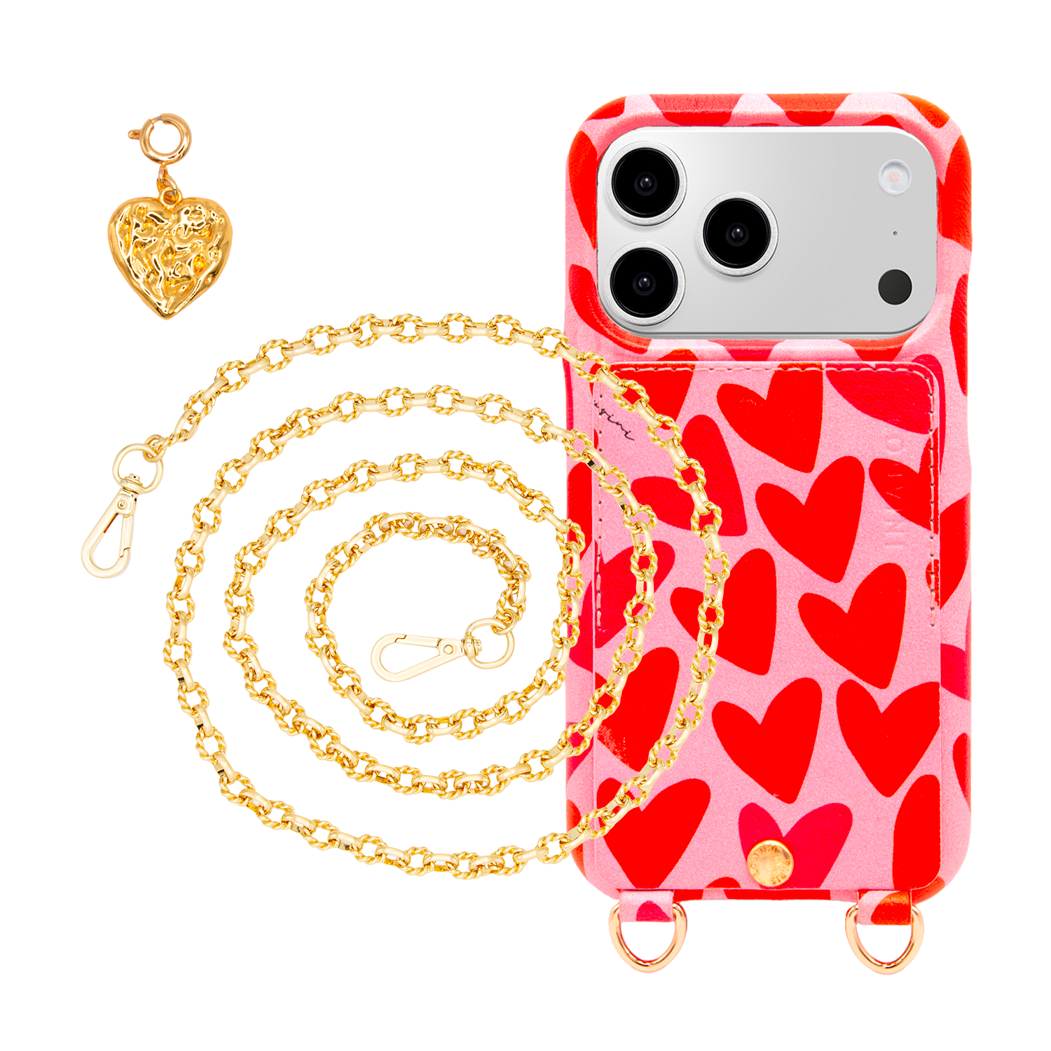 LOU Hearts iPhone Case & LUCKY NAKED Chain & LUCKY CHARMS Heart