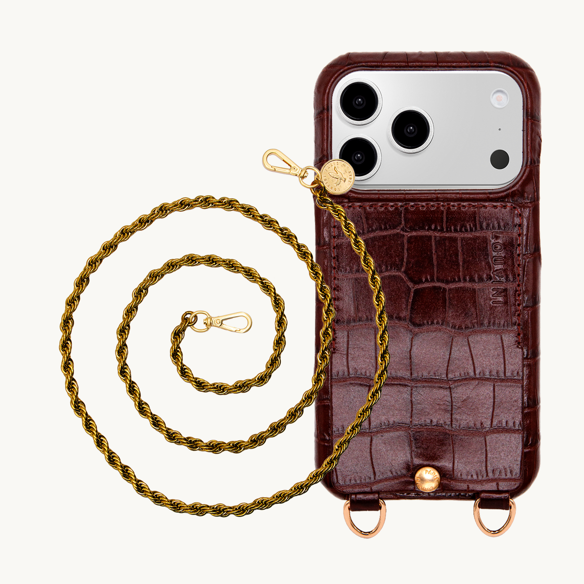 LOU Crocodile Brown iPhone Case & Chain CELINE
