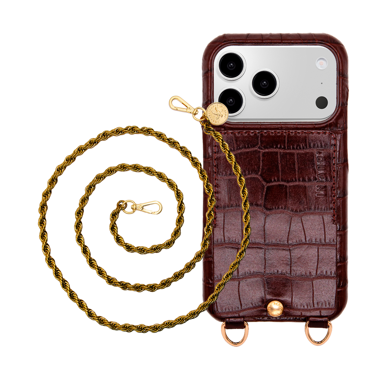 LOU Crocodile Brown iPhone Case & Chain CELINE