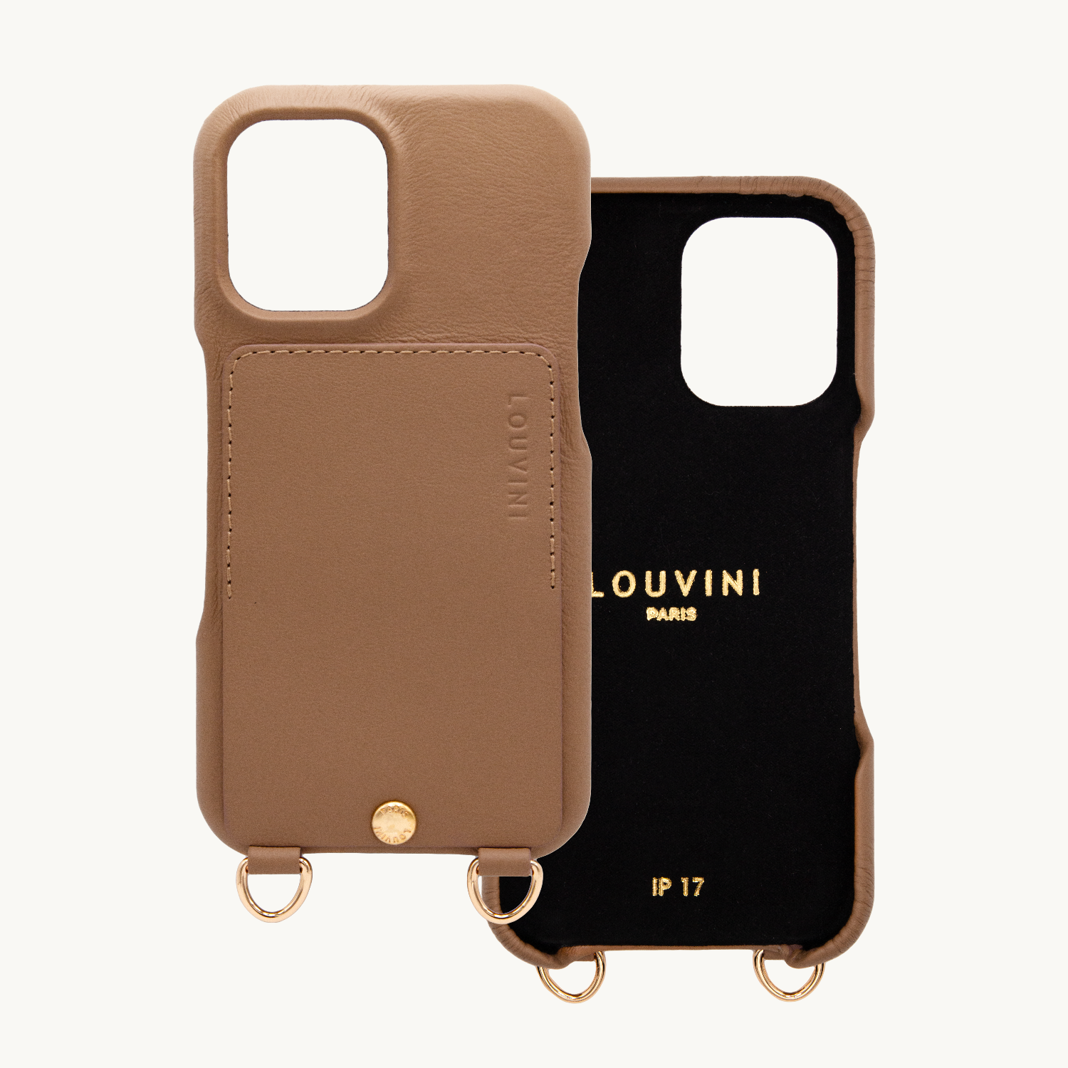 iPhone Leather Case with wallet and loops LOU - Camel