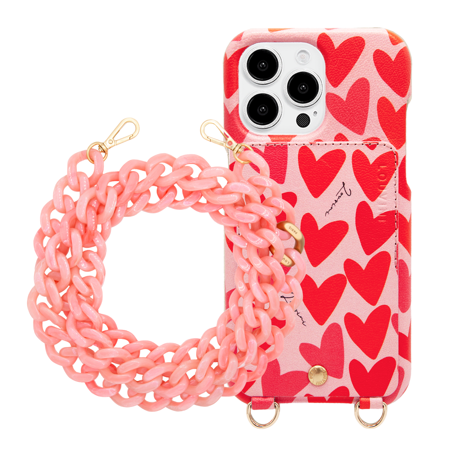 LOU iPhone Case Hearts & ZOE Chain Cherry Blossom