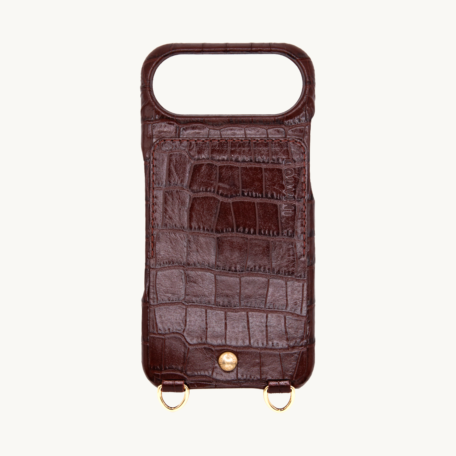 iPhone Leather Case with wallet and loops LOU - Crocodile Brown