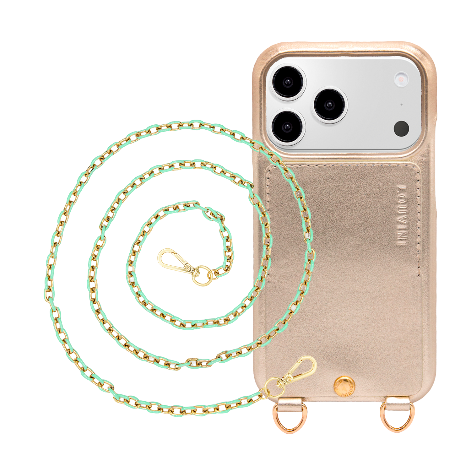 iPhone Case LOU Gold & MIA Chain Mint