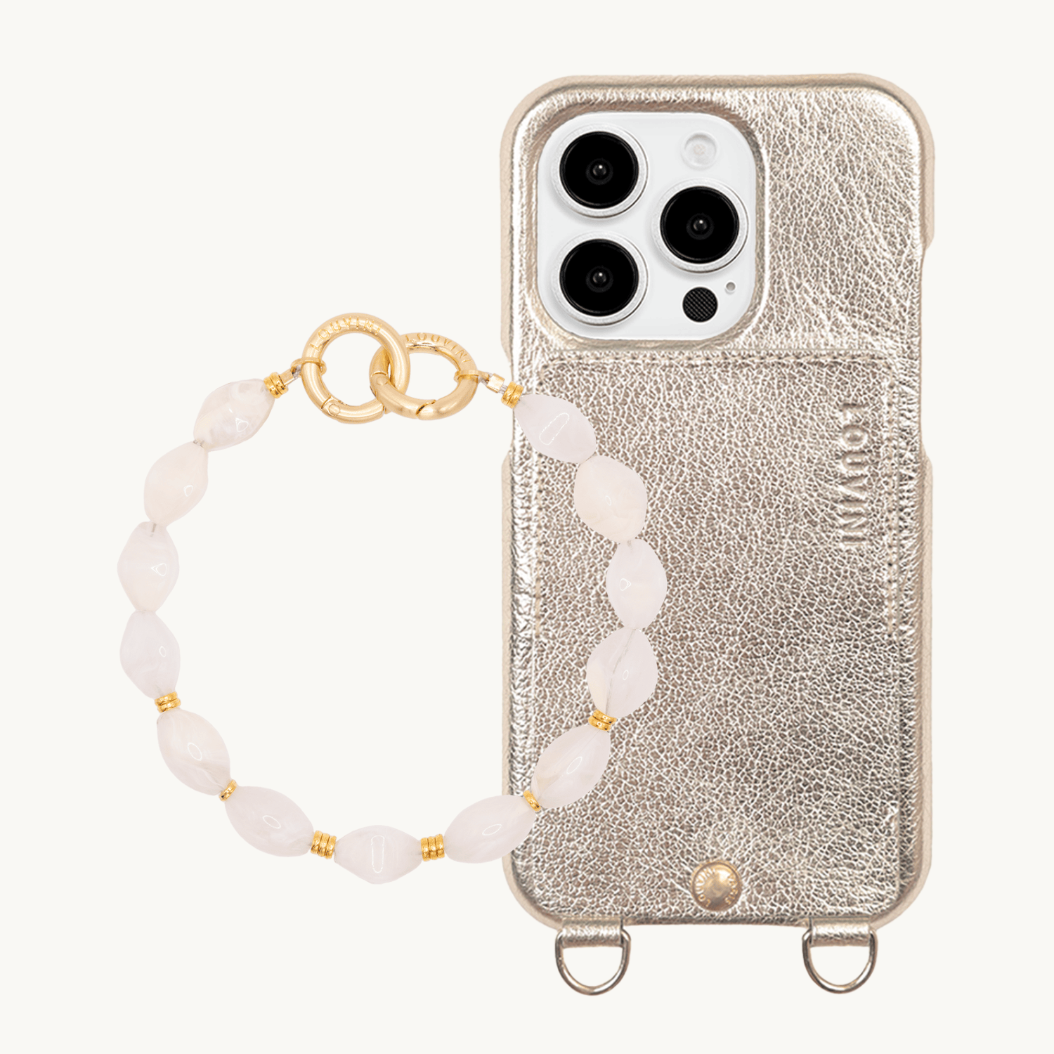 iPhone Case LOU Metallic Gold & PETIT RITA Beige Bracelet