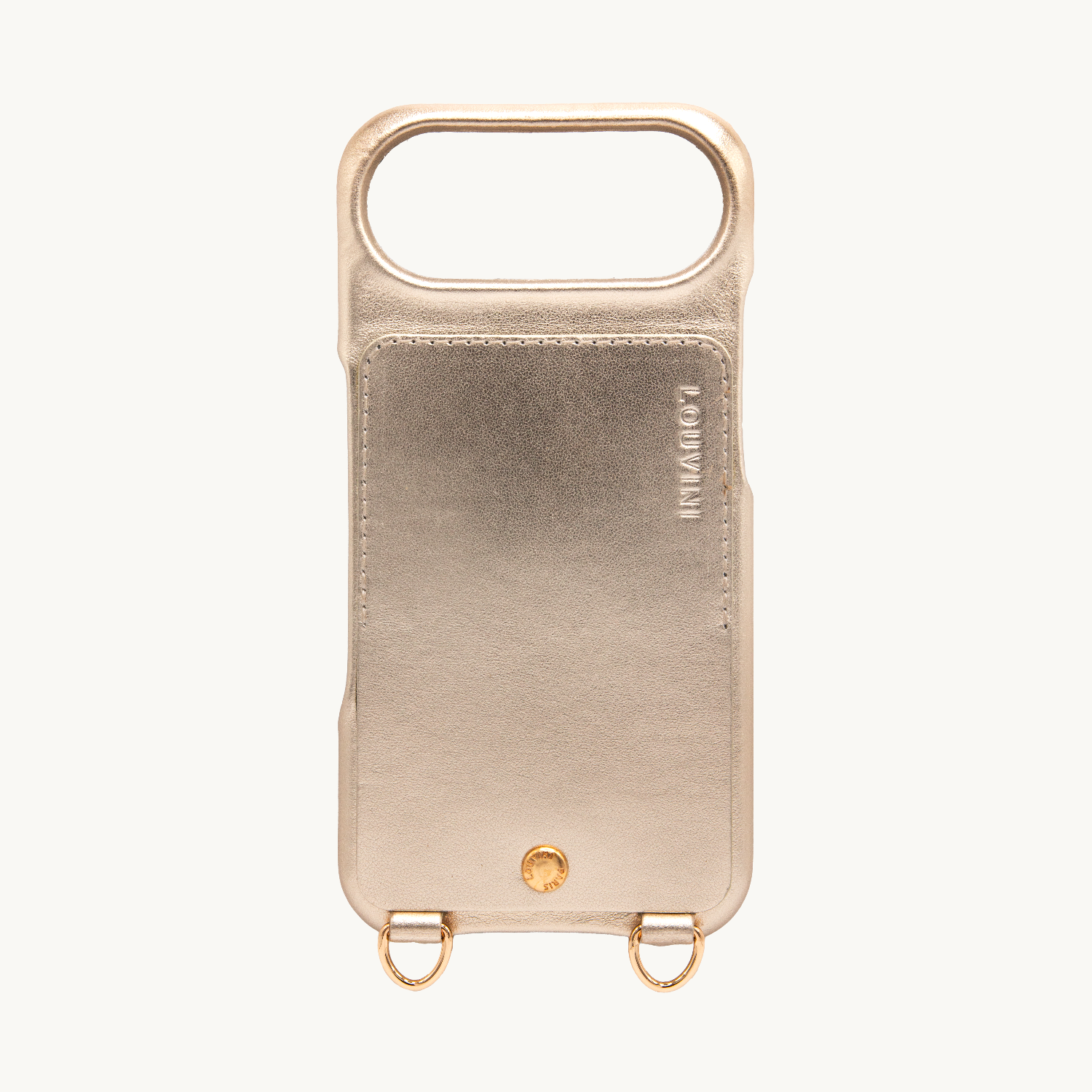 iPhone Leather Case with wallet and loops LOU - METALLIC GOLD-SILVER