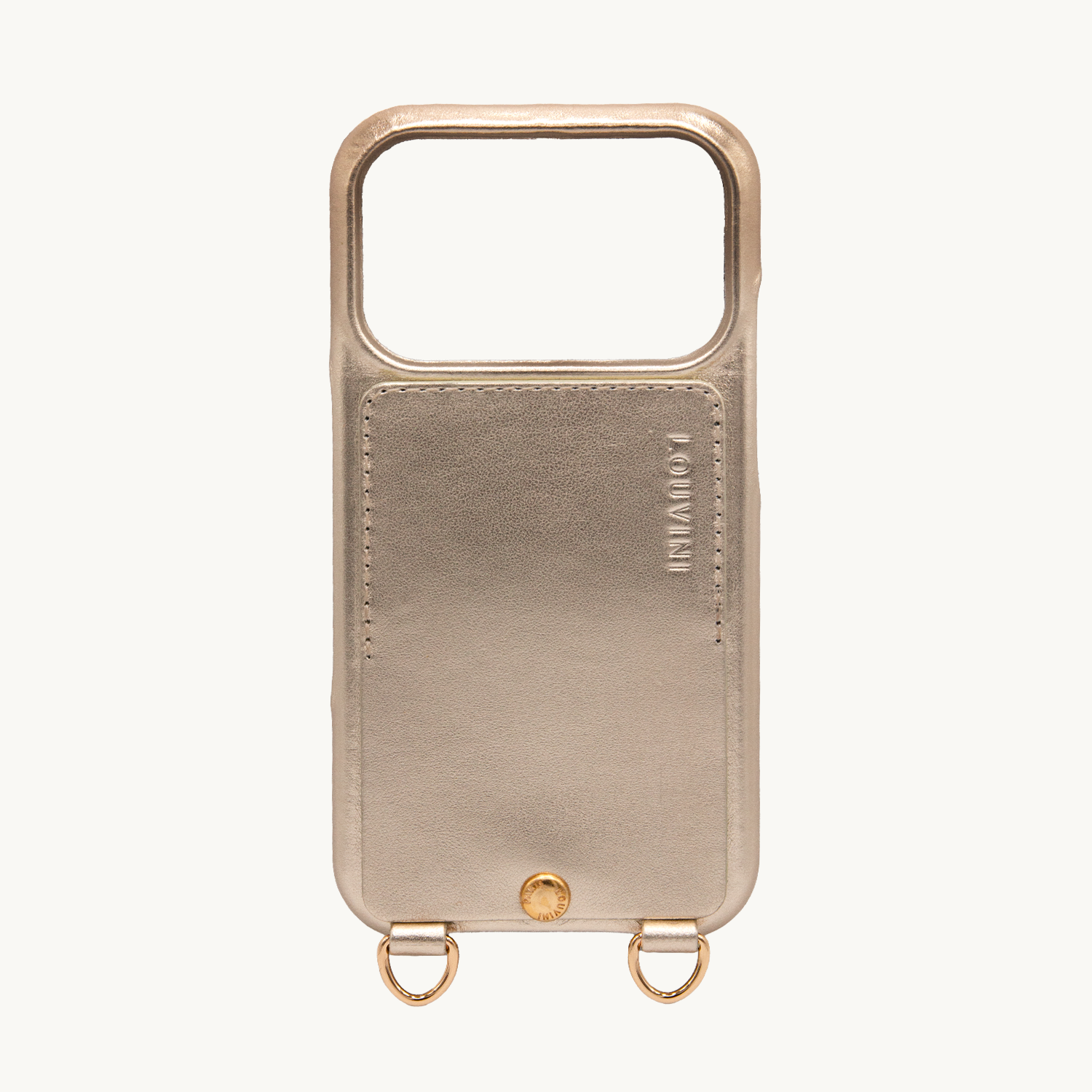iPhone Leather Case with wallet and loops LOU - METALLIC GOLD-SILVER
