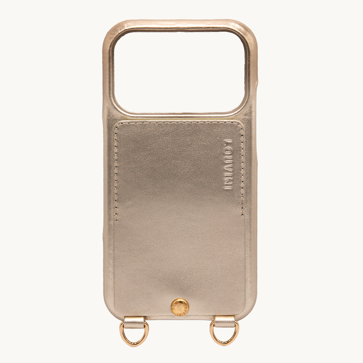 iPhone Leather Case with wallet and loops LOU - METALLIC GOLD-SILVER