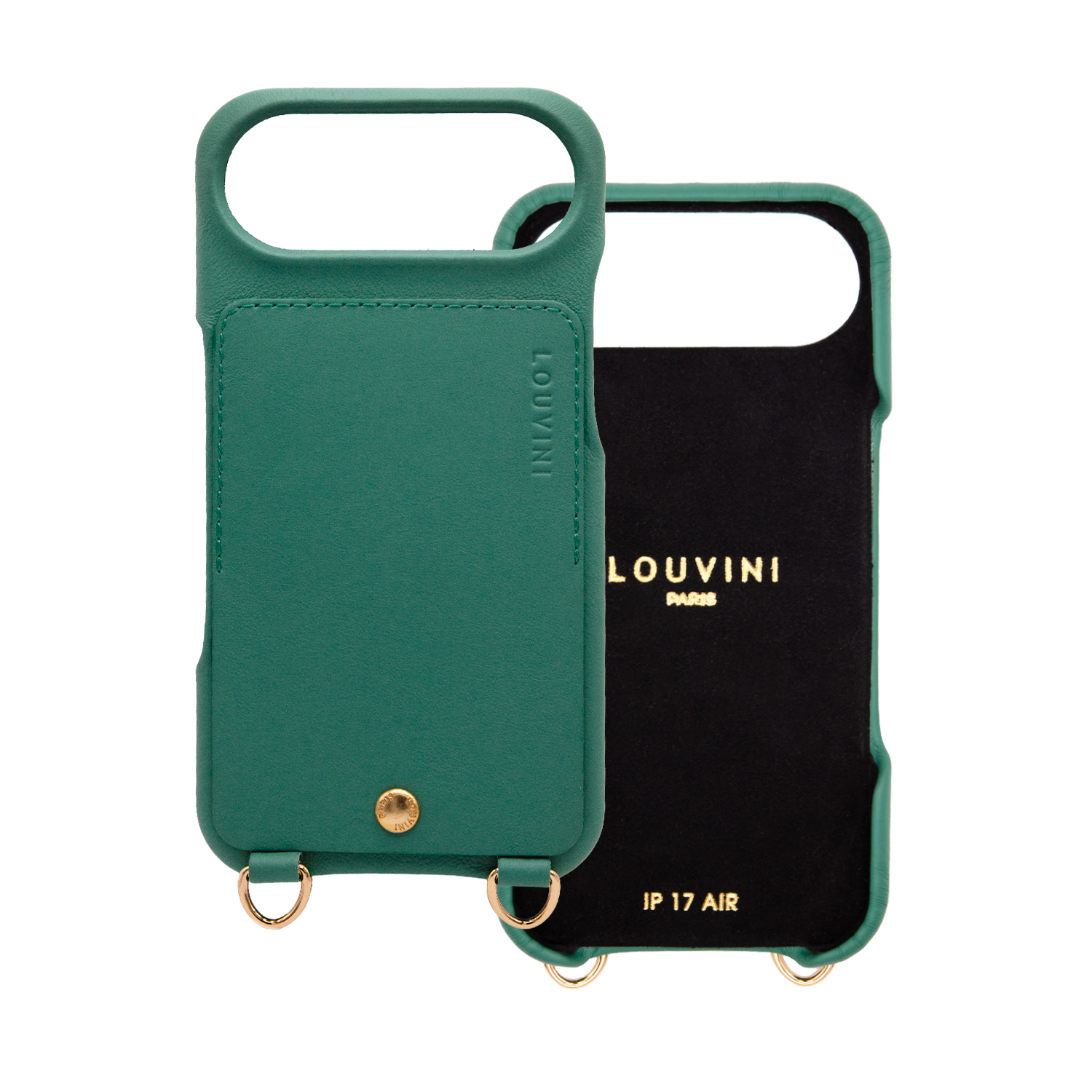 iPhone Leather Case with wallet and loops LOU - Emerald