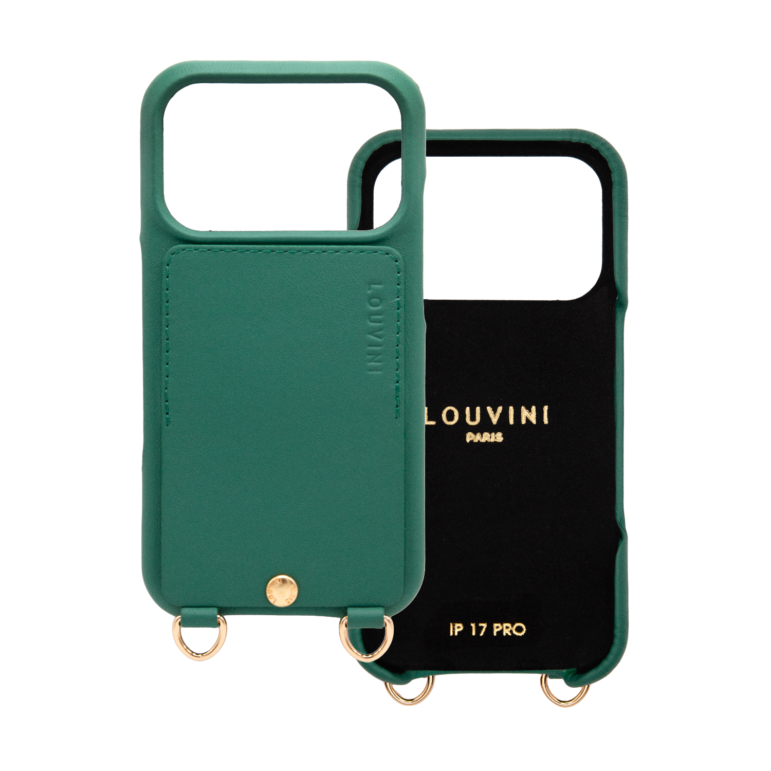 iPhone Leather Case with wallet and loops LOU - Emerald