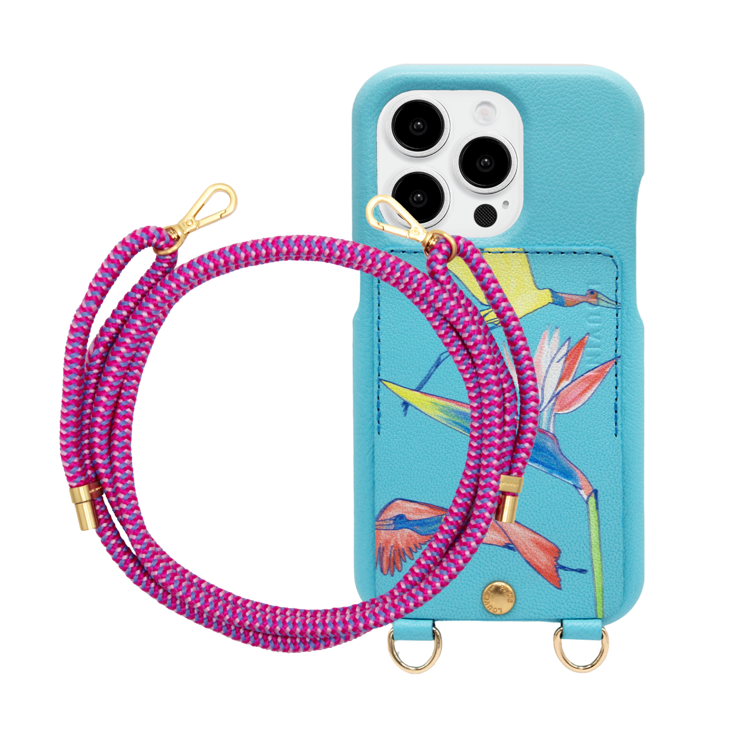 ensemble coque iPhone avec étui en cuir et cordon de téléphone
