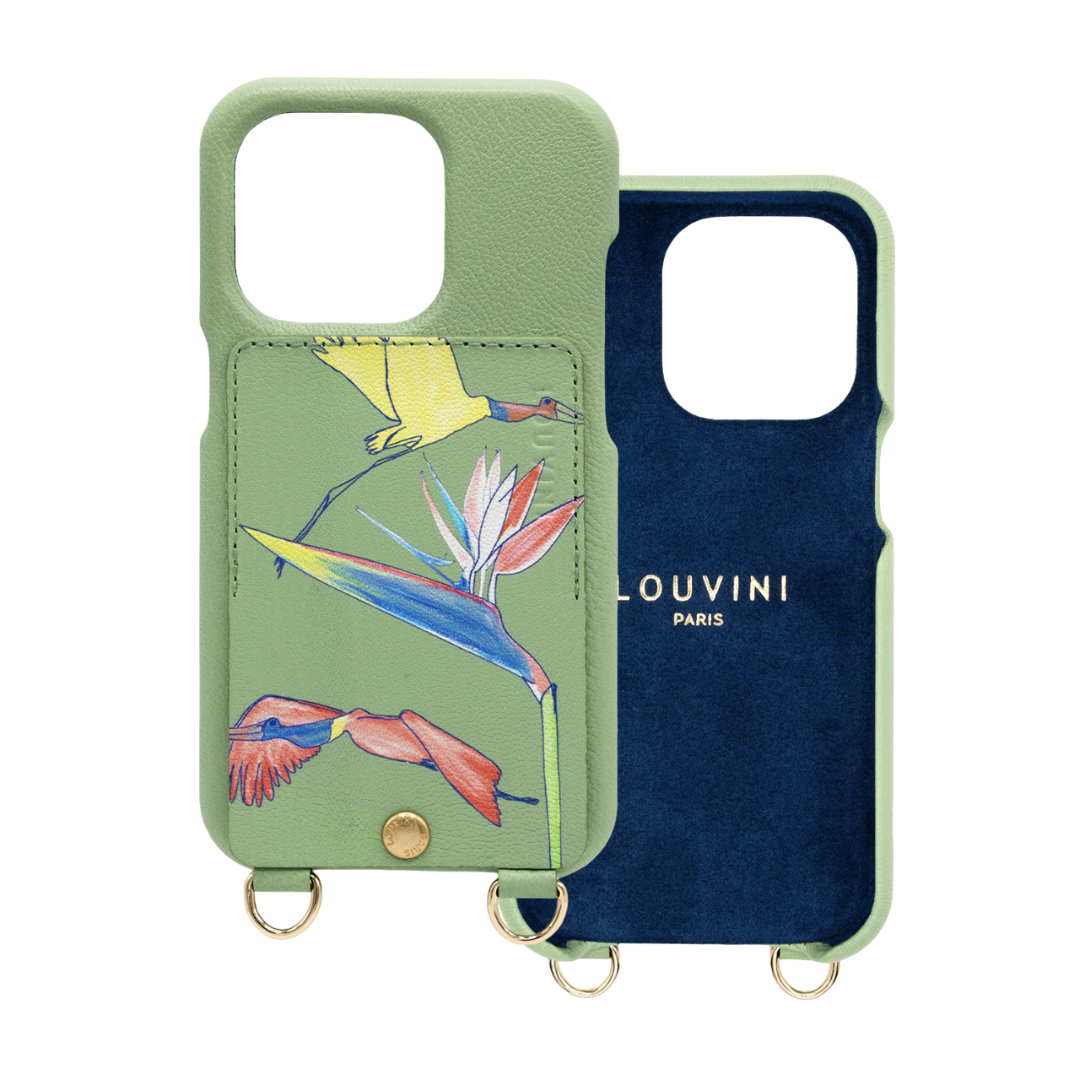 coque de téléphone avec étui en cuir kaki