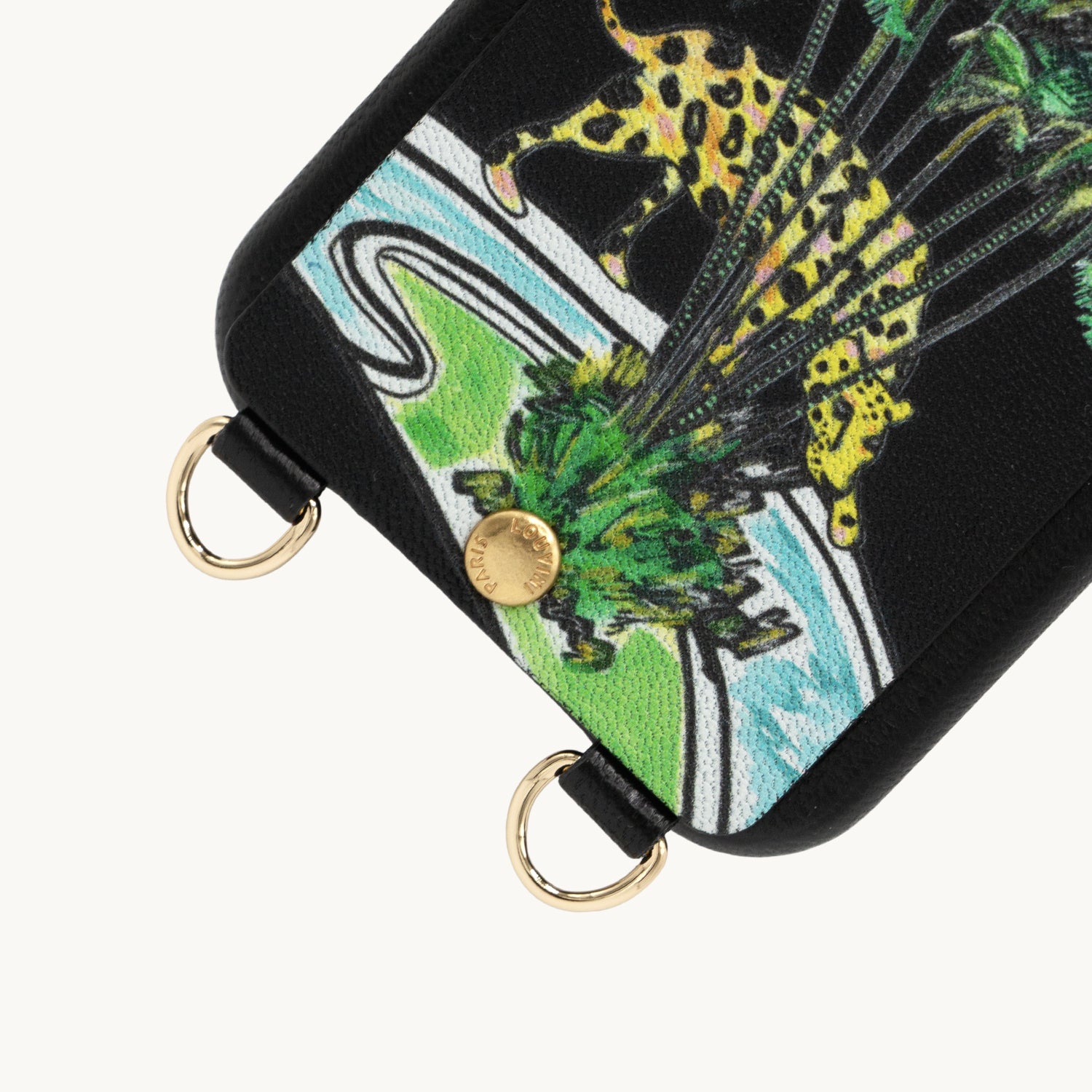 coque de téléphone avec étui en cuir noir