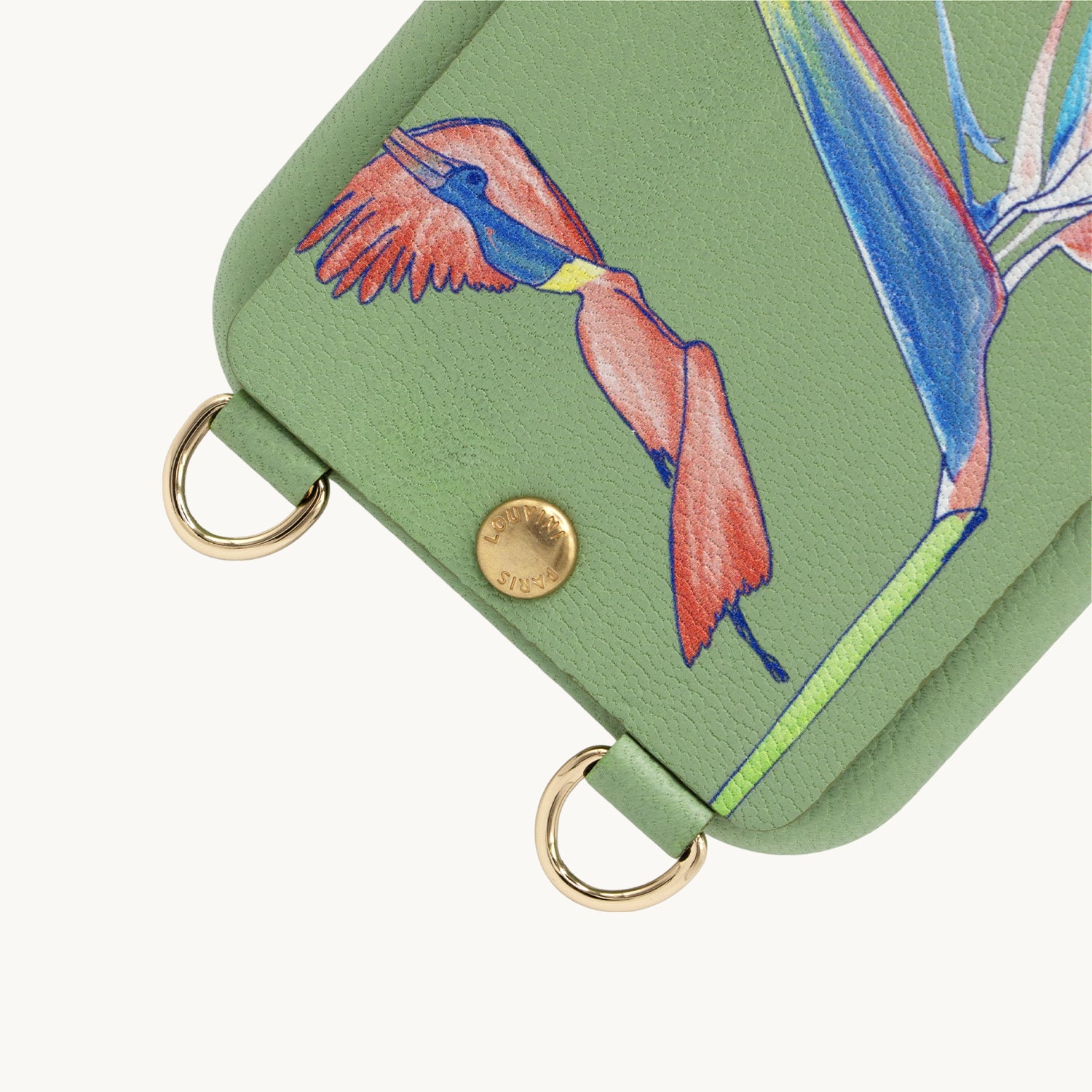 coque de téléphone avec étui en cuir vert