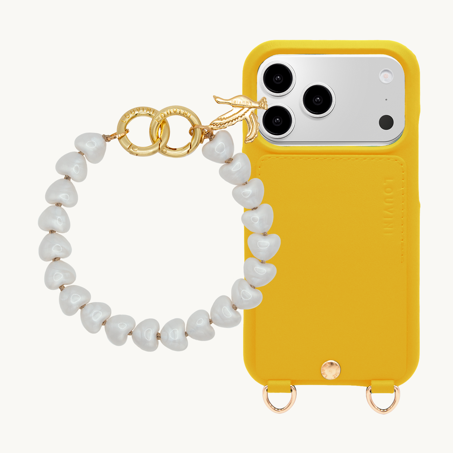 LOU Yellow iPhone Case & TINY CUORE Bracelet - White Pearl