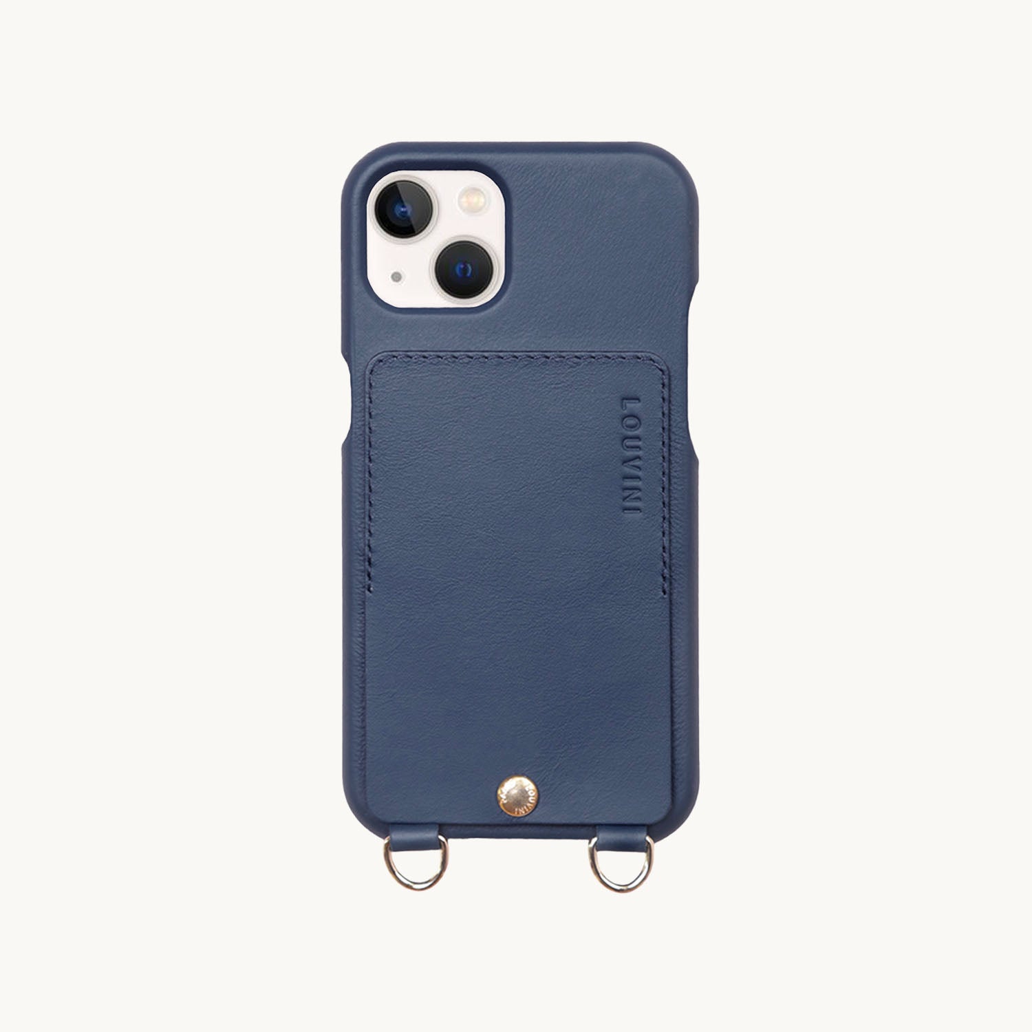 iPhone Leather Case with wallet and loops LOU - NAVY