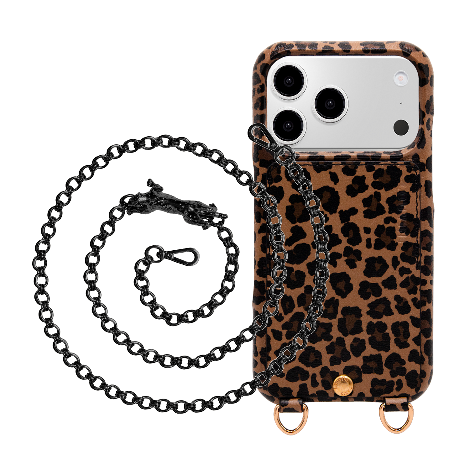 iPhone Case LOU Leopard & DALIA Leopard Chain Black