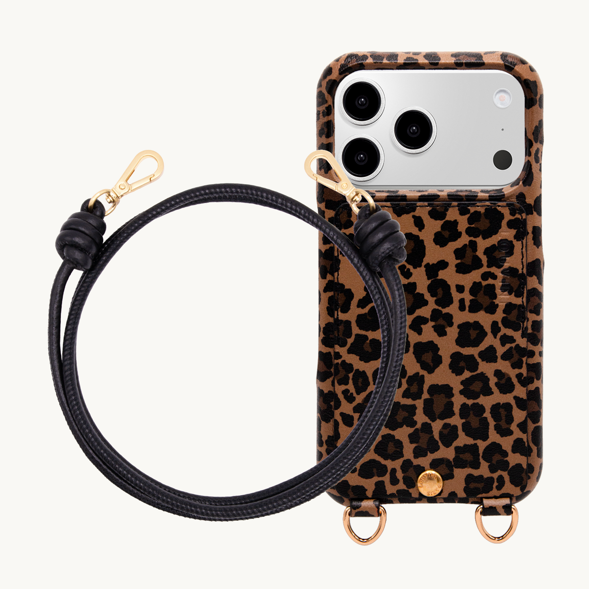 LOU Leopard iPhone Case & Cord KATE Black