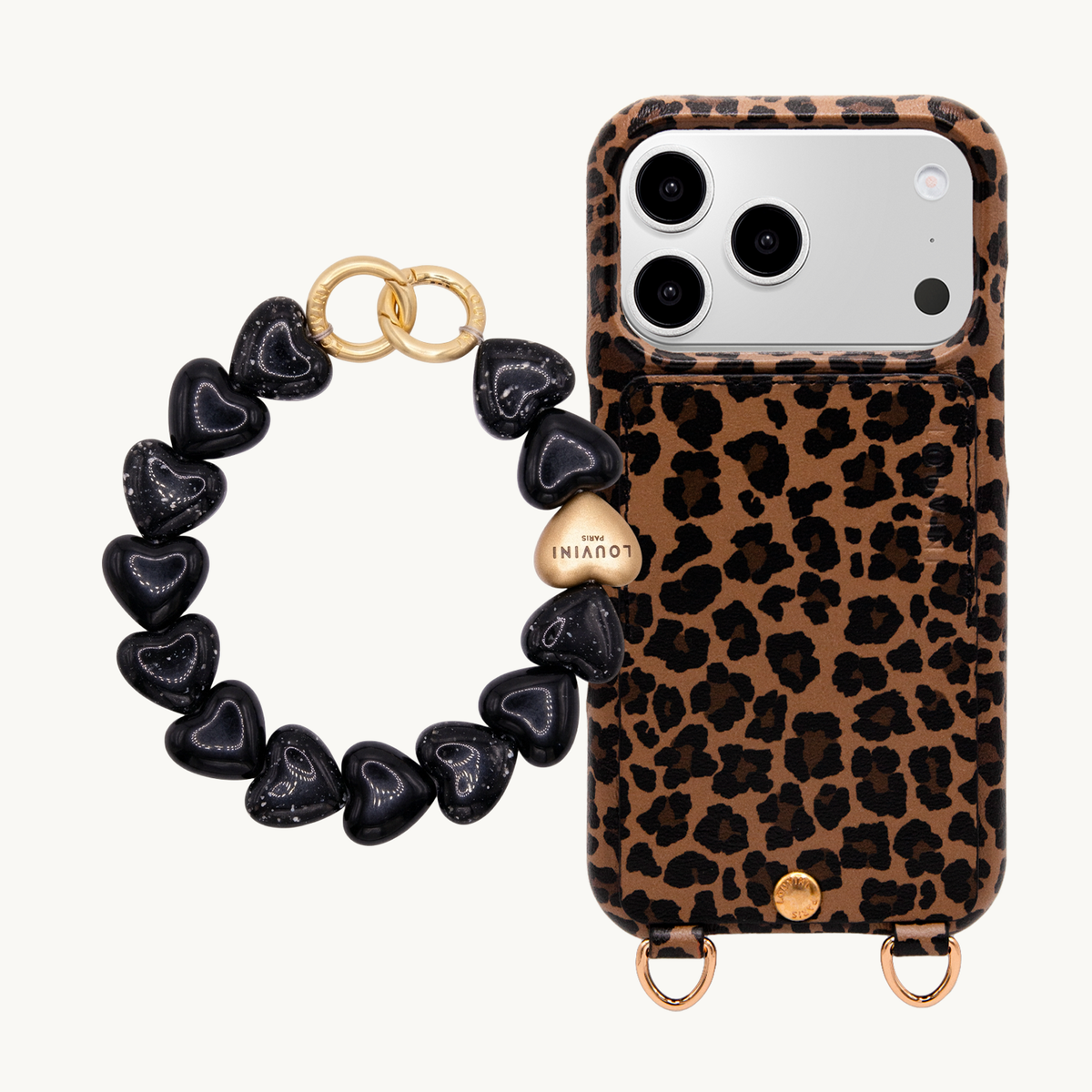 LOU Leopard iPhone Case & Bracelet PETIT CUORE Black