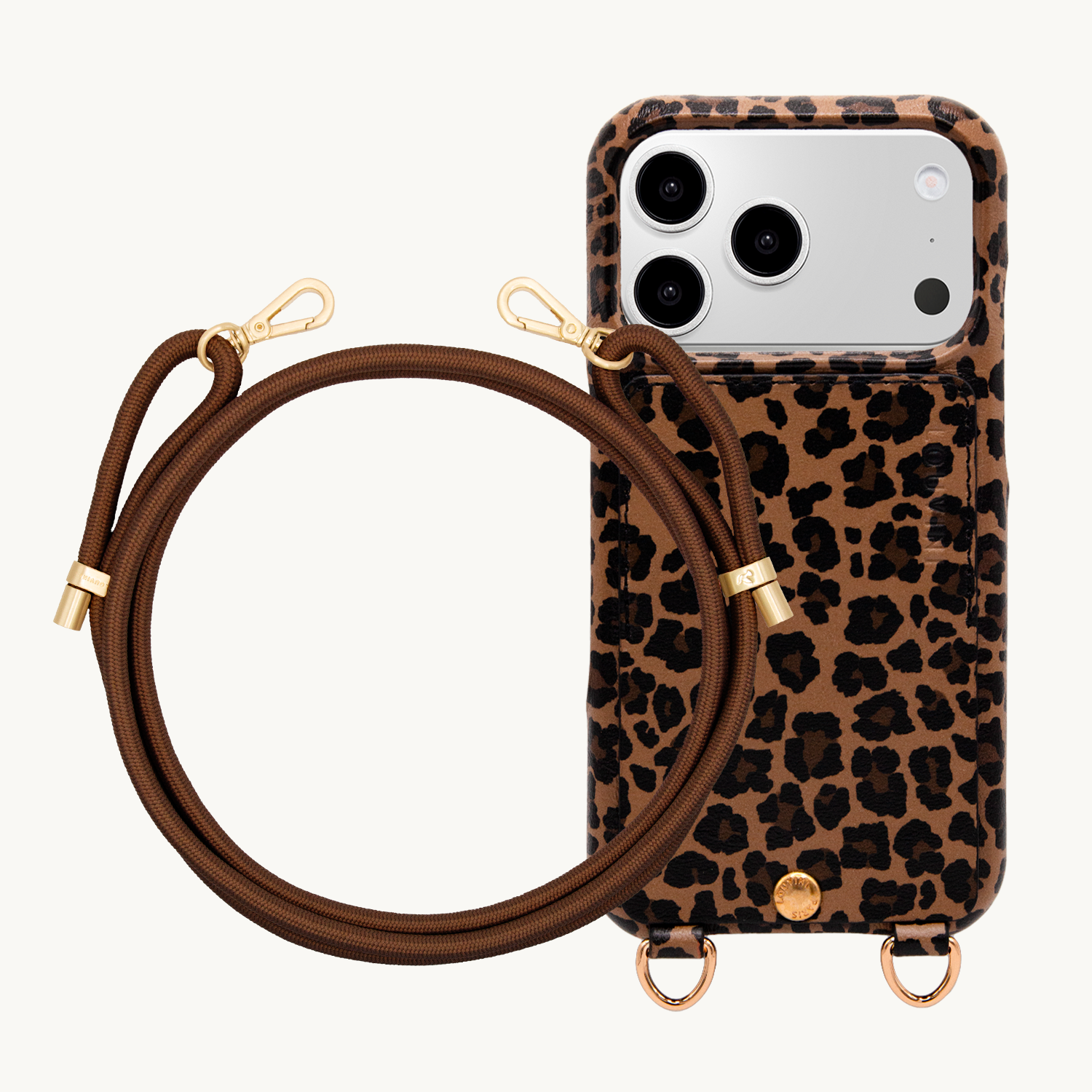 LOU LEOPARD LEATHER CASE & TESSA BROWN CORD
