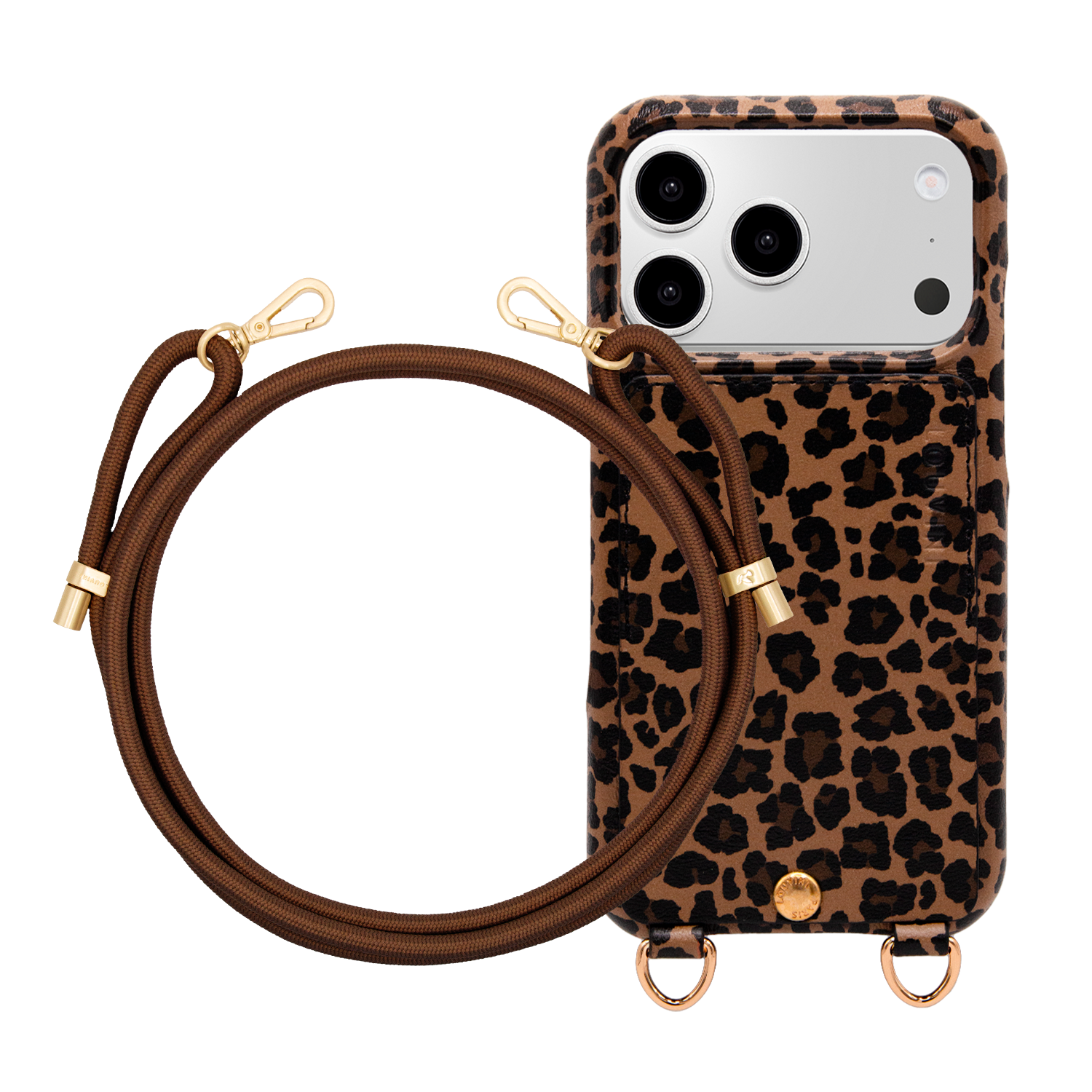 LOU LEOPARD LEATHER CASE & TESSA BROWN CORD