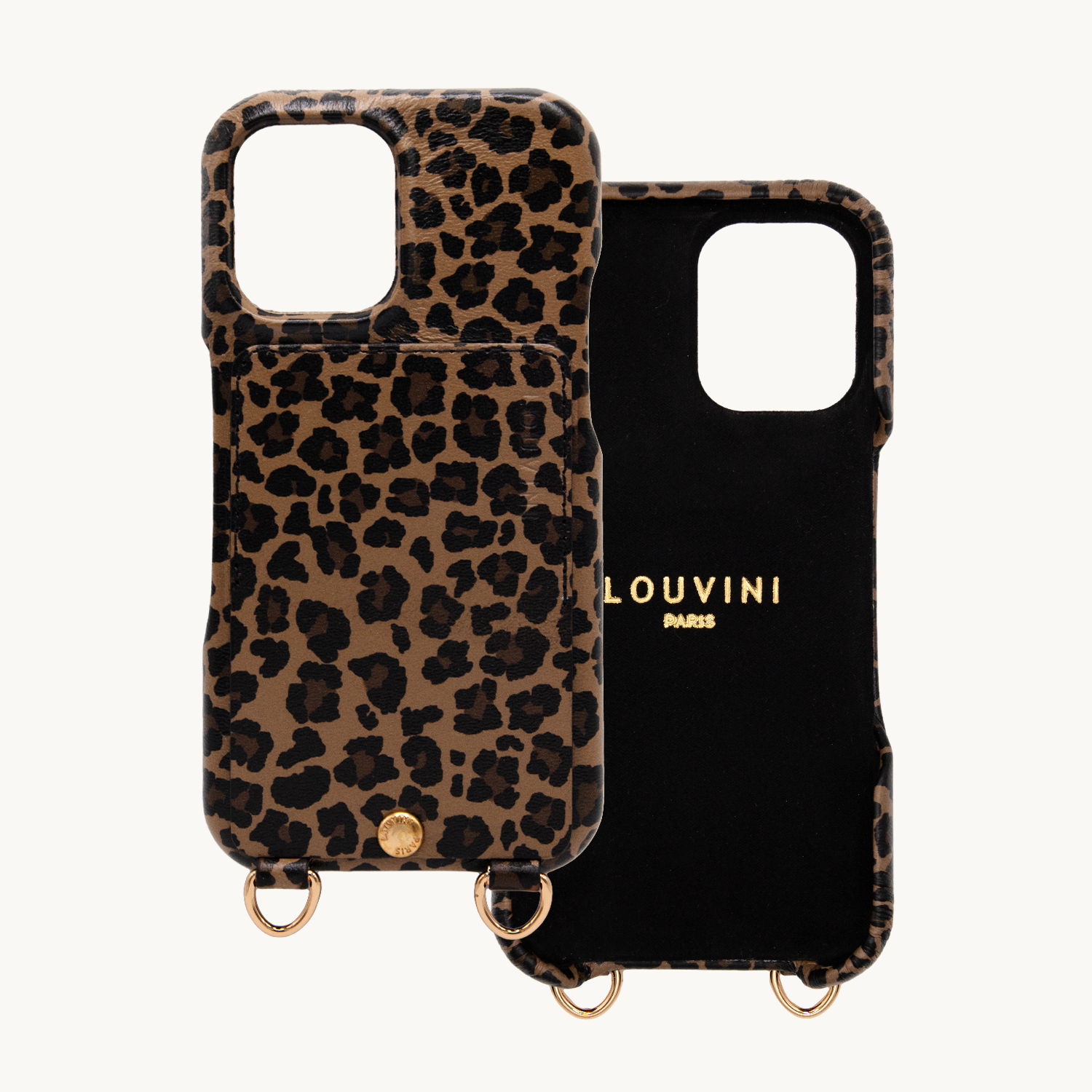 iPhone Leather Case with wallet and loops LOU - LEOPARD