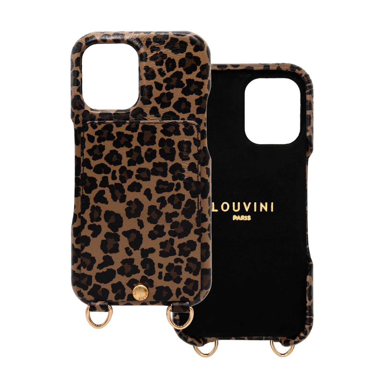 iPhone Leather Case with wallet and loops LOU - LEOPARD