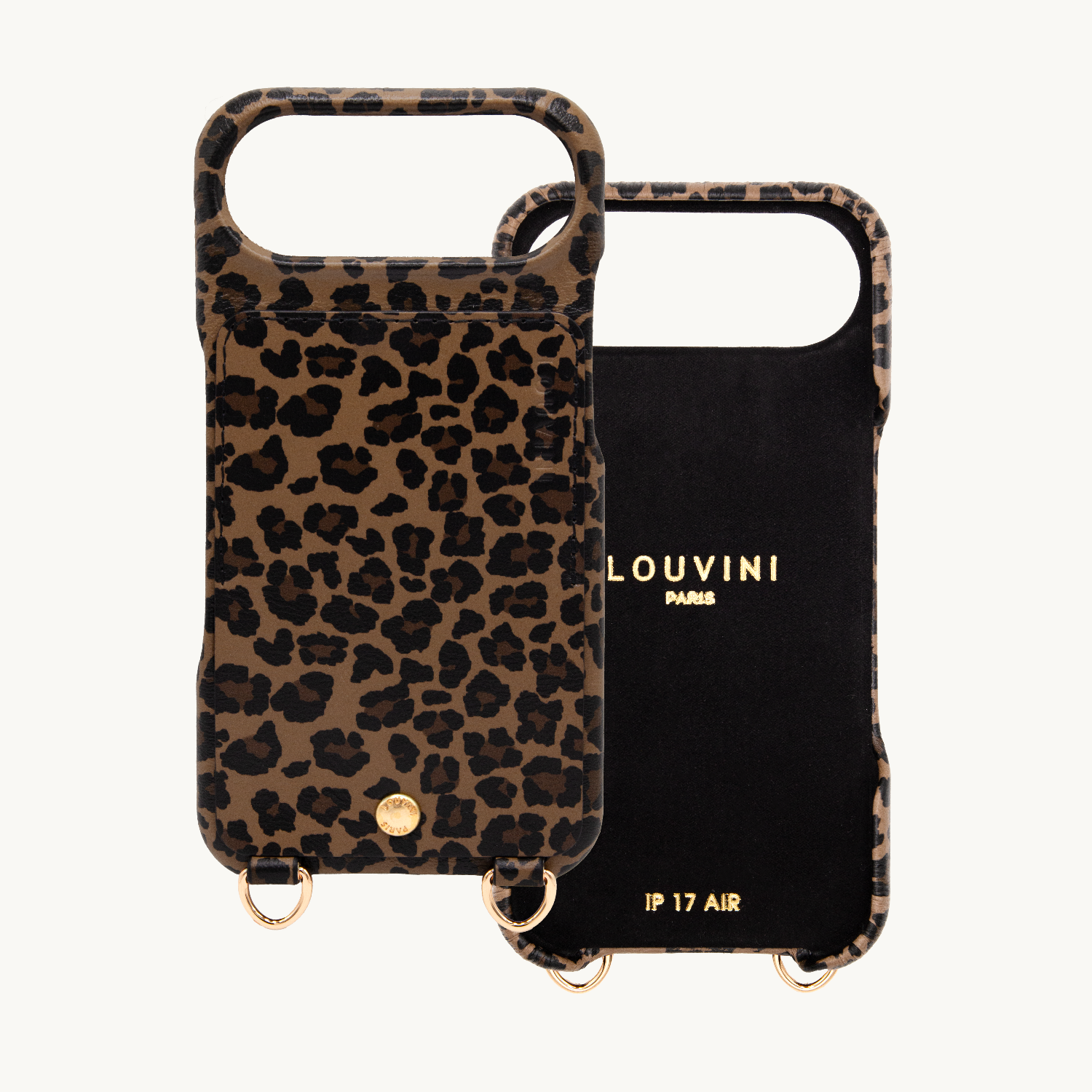 iPhone Leather Case with wallet and loops LOU - LEOPARD