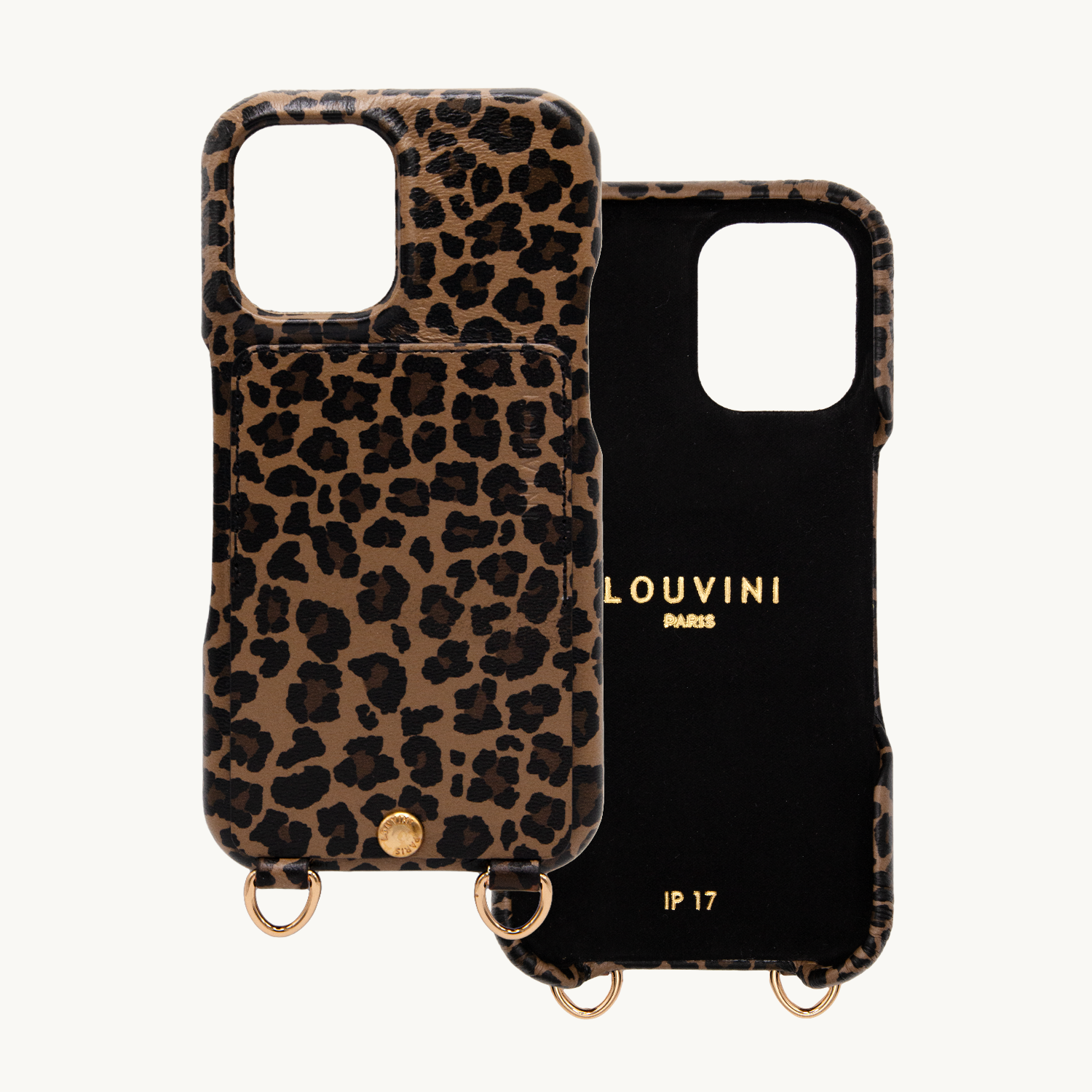 iPhone Leather Case with wallet and loops LOU - LEOPARD