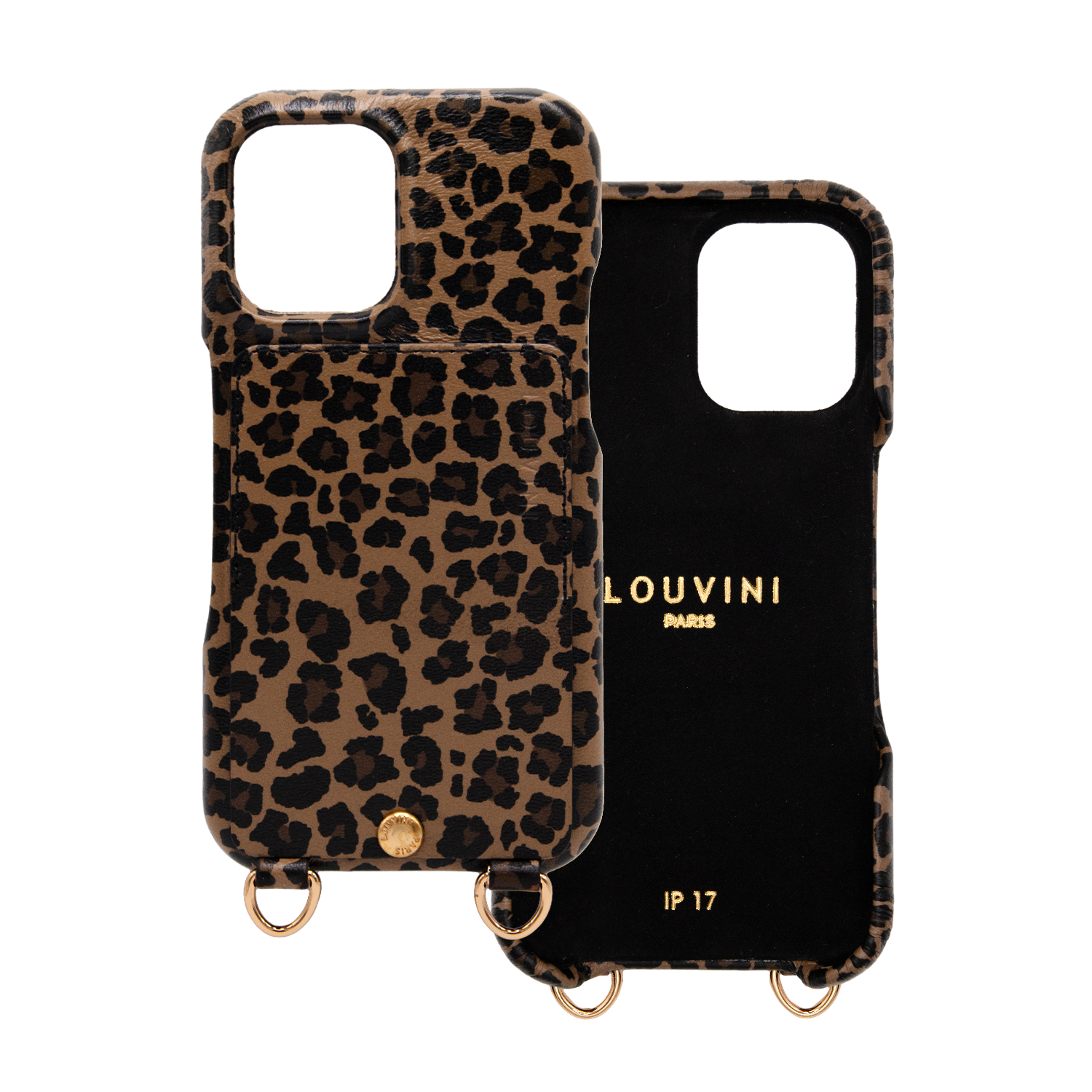 iPhone Leather Case with wallet and loops LOU - LEOPARD